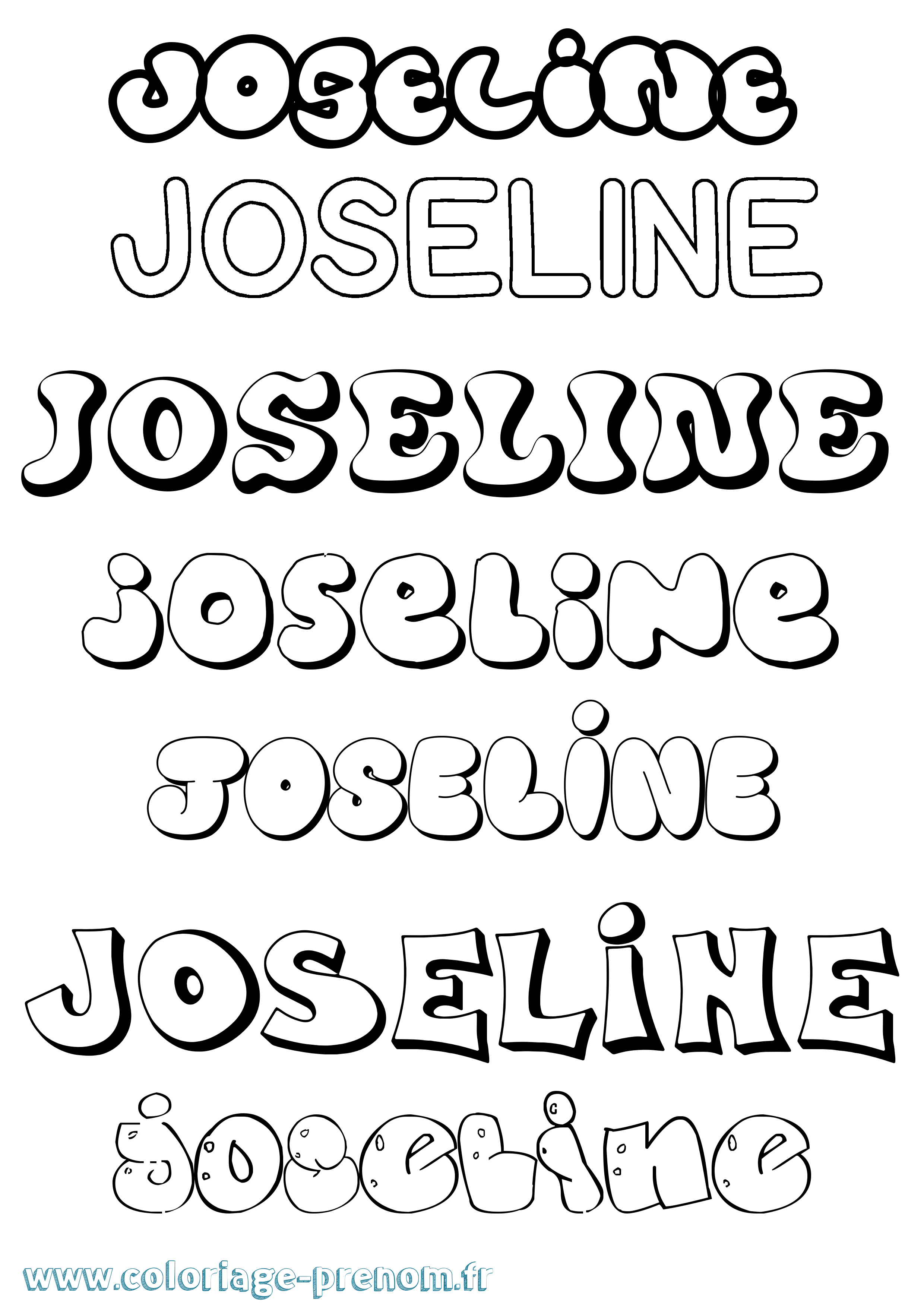 Coloriage Joseline Bubble Coloriage prénom Joseline Bubble