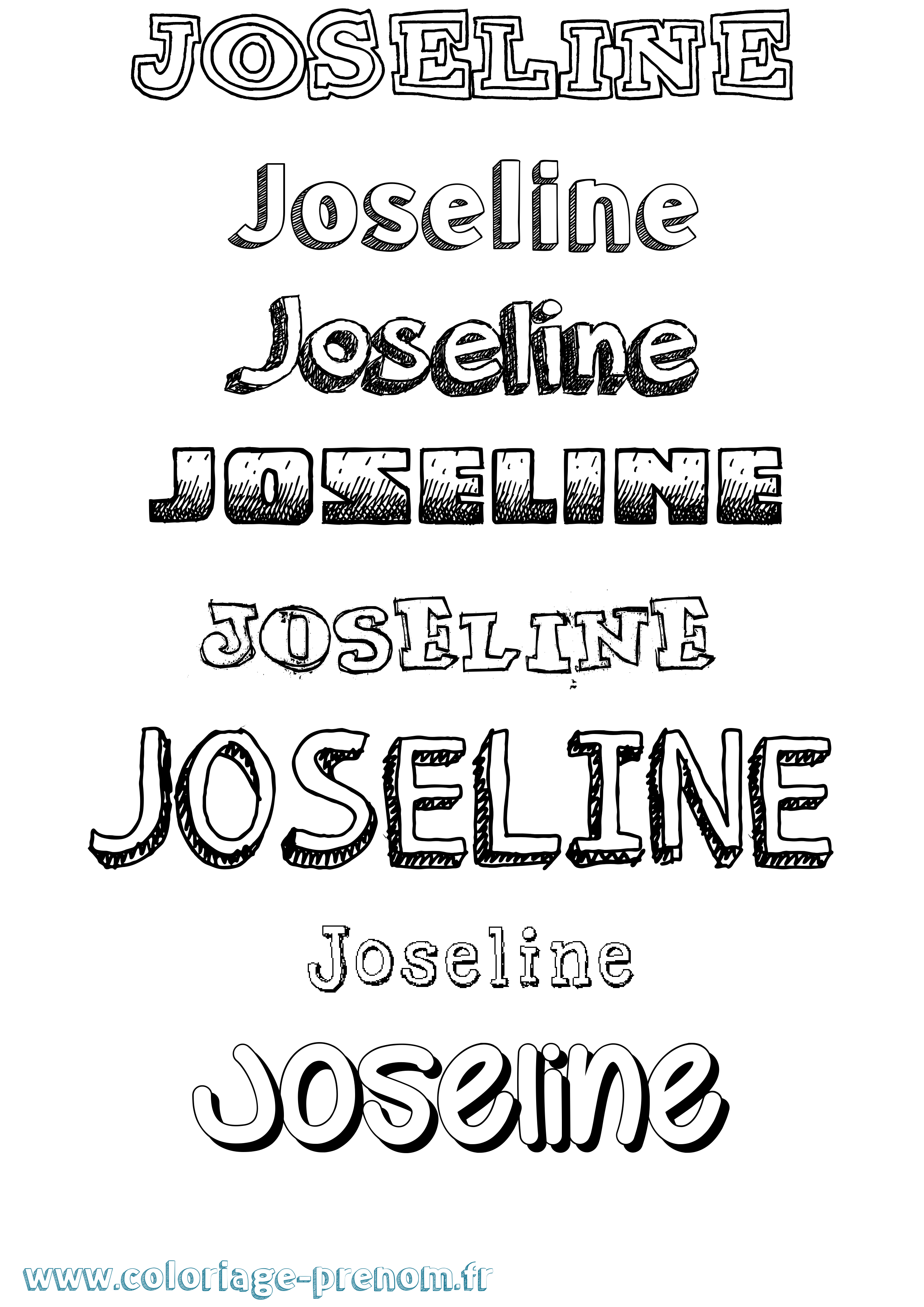 Coloriage Joseline Dessiné Coloriage prénom Joseline Dessiné