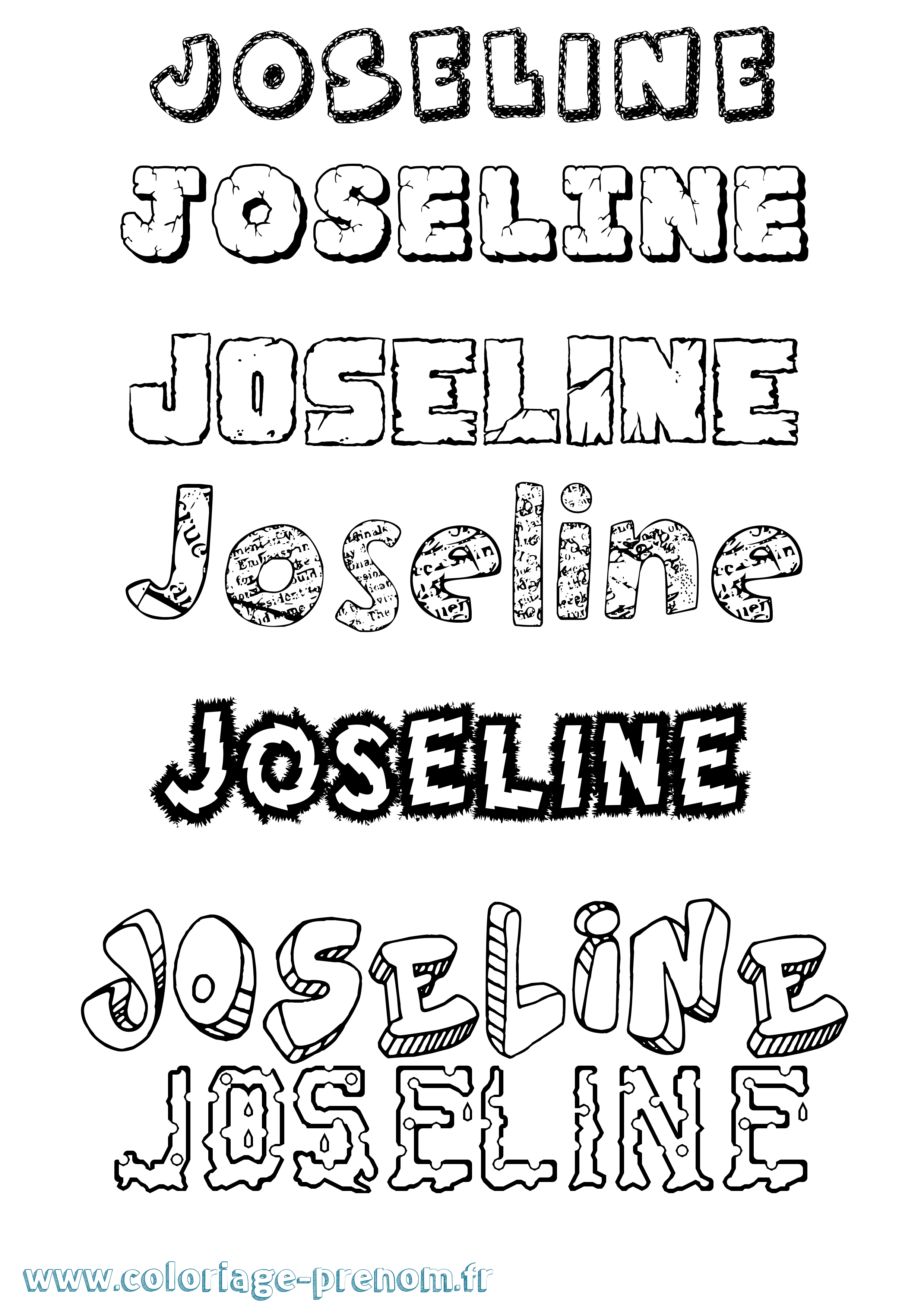 Coloriage Joseline Destructuré Coloriage prénom Joseline Destructuré