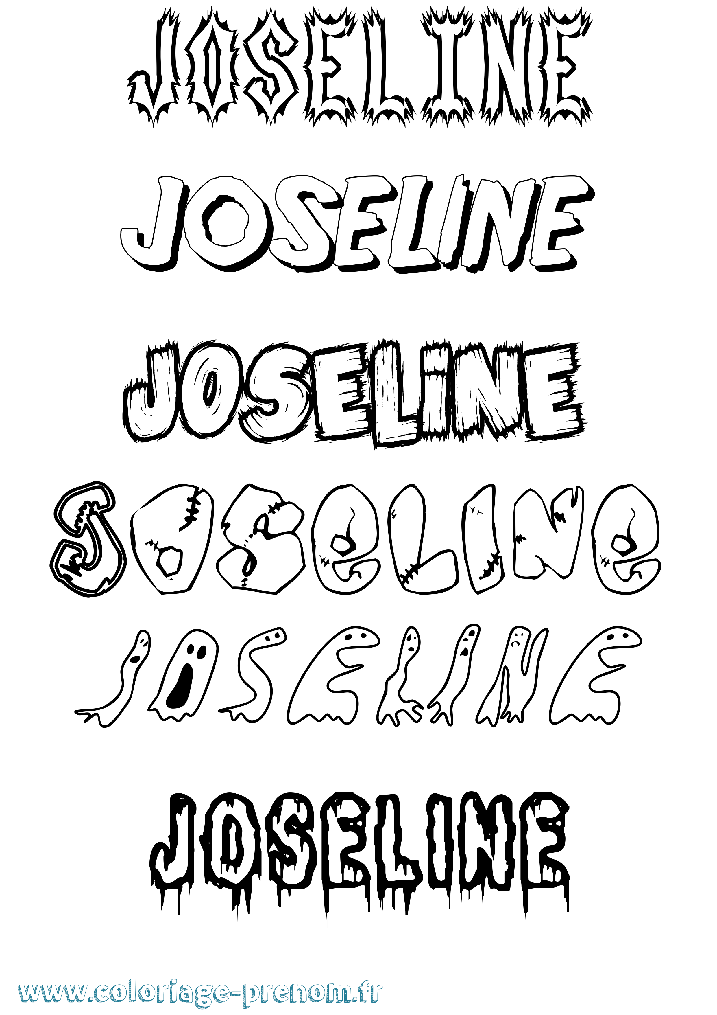 Coloriage Joseline Frisson Coloriage prénom Joseline Frisson
