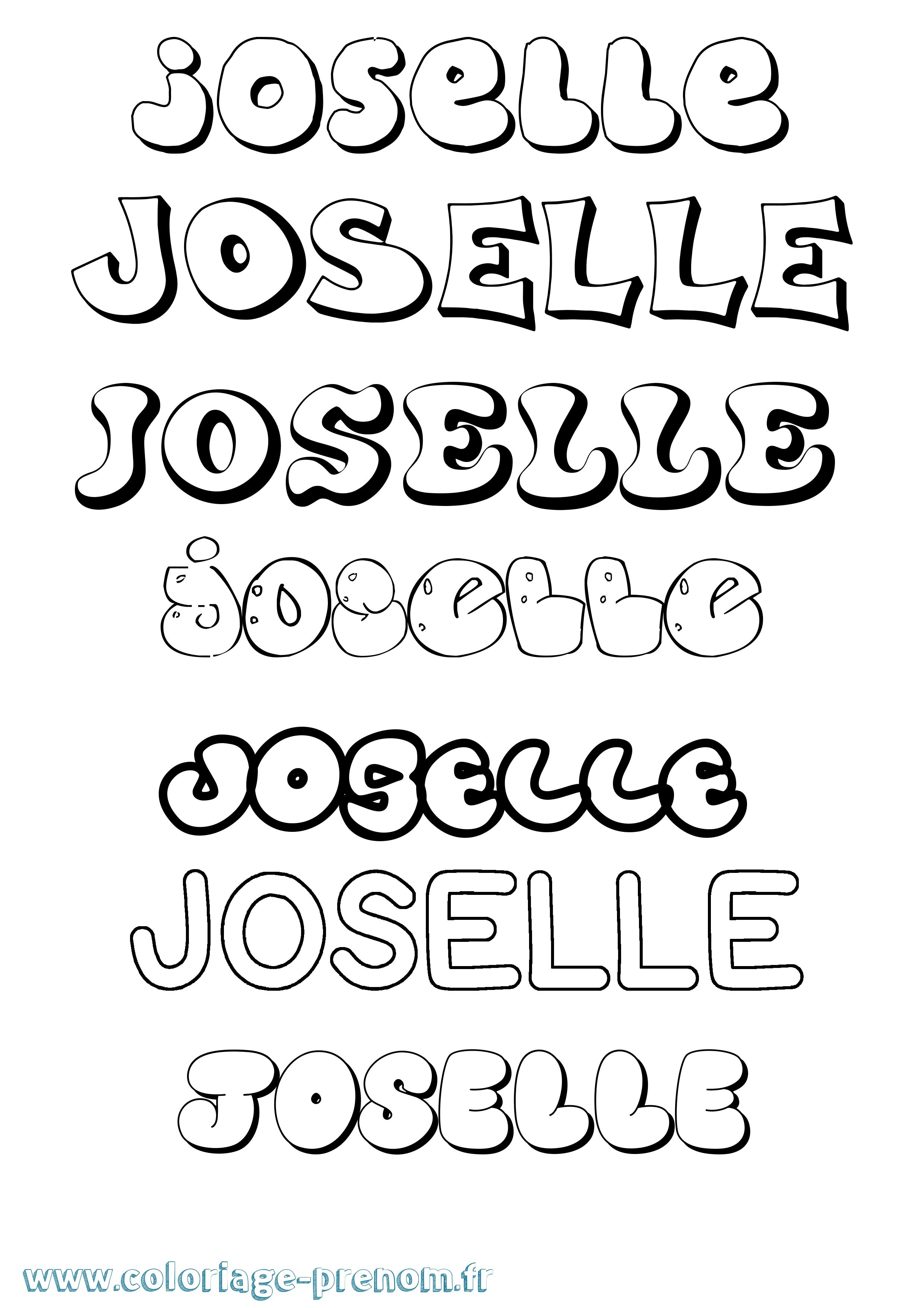 Coloriage Joselle Bubble Coloriage prénom Joselle Bubble