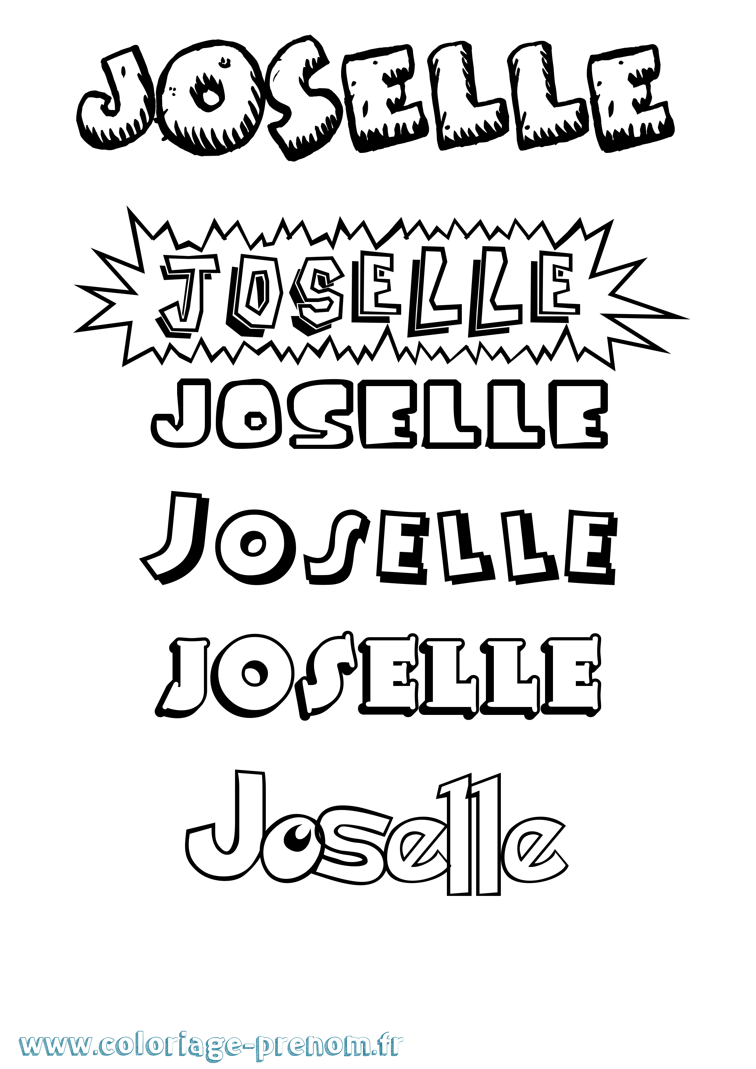 Coloriage Joselle Dessin Animé Coloriage prénom Joselle Dessin Animé