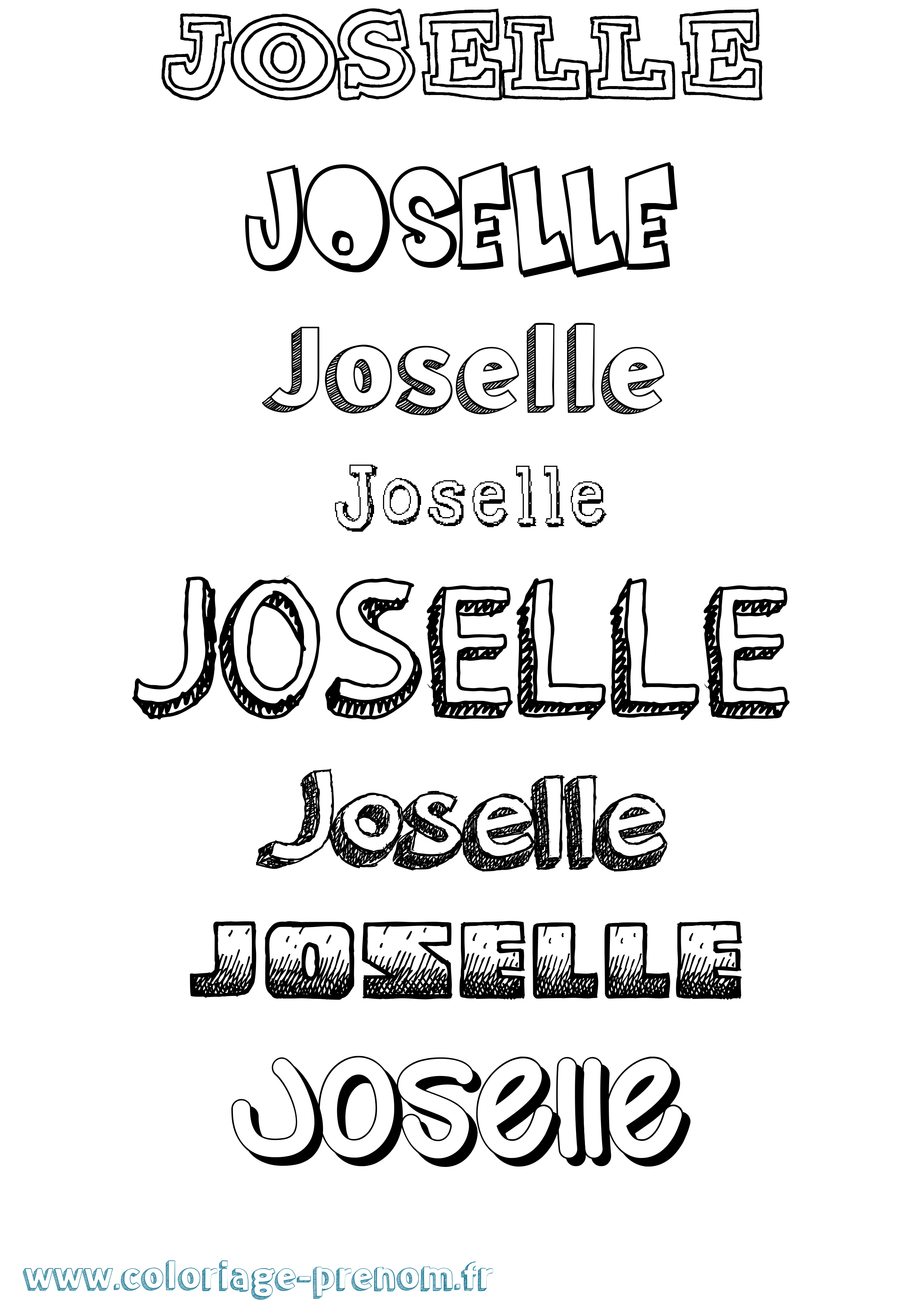 Coloriage Joselle Dessiné Coloriage prénom Joselle Dessiné