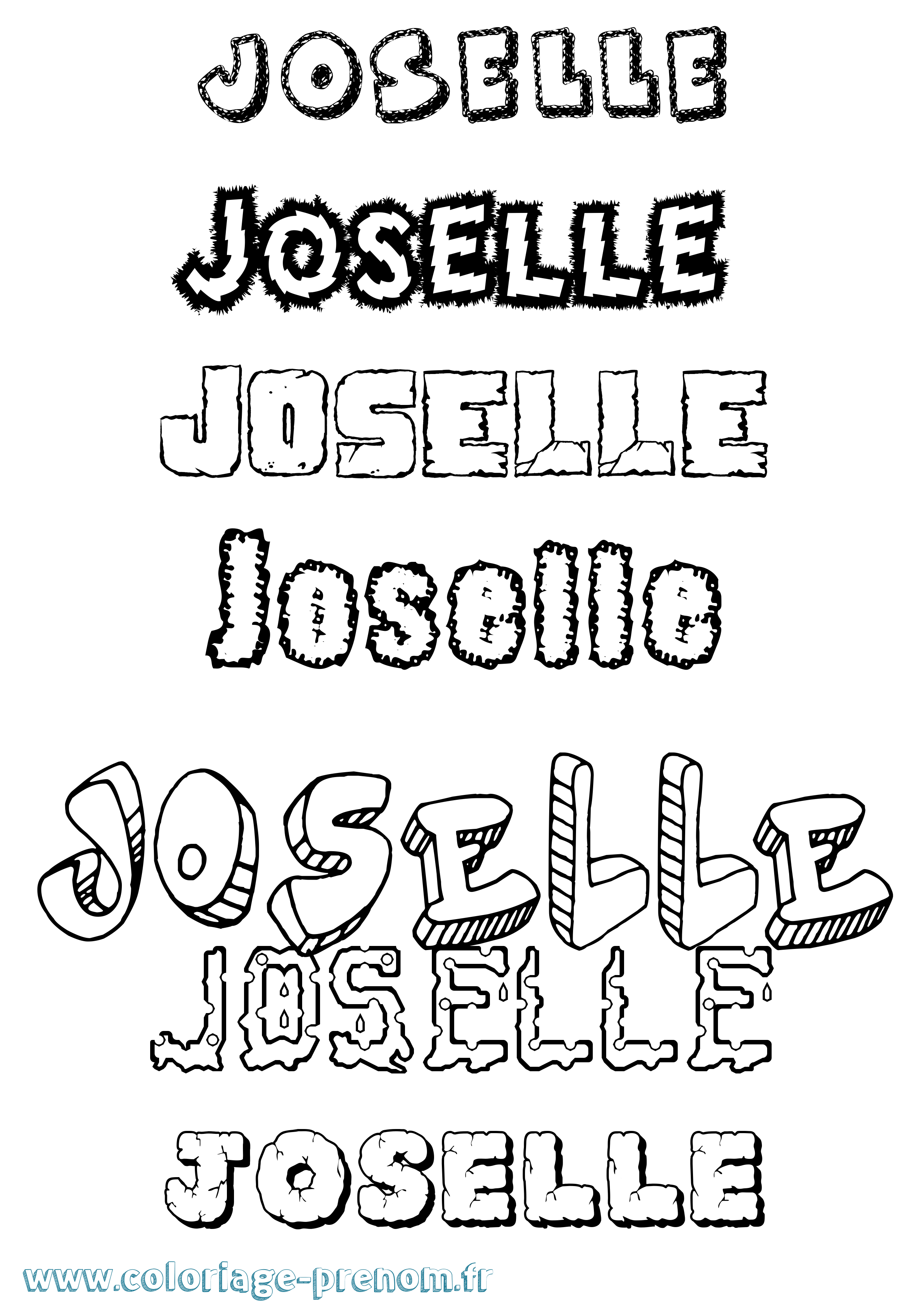 Coloriage Joselle Destructuré Coloriage prénom Joselle Destructuré