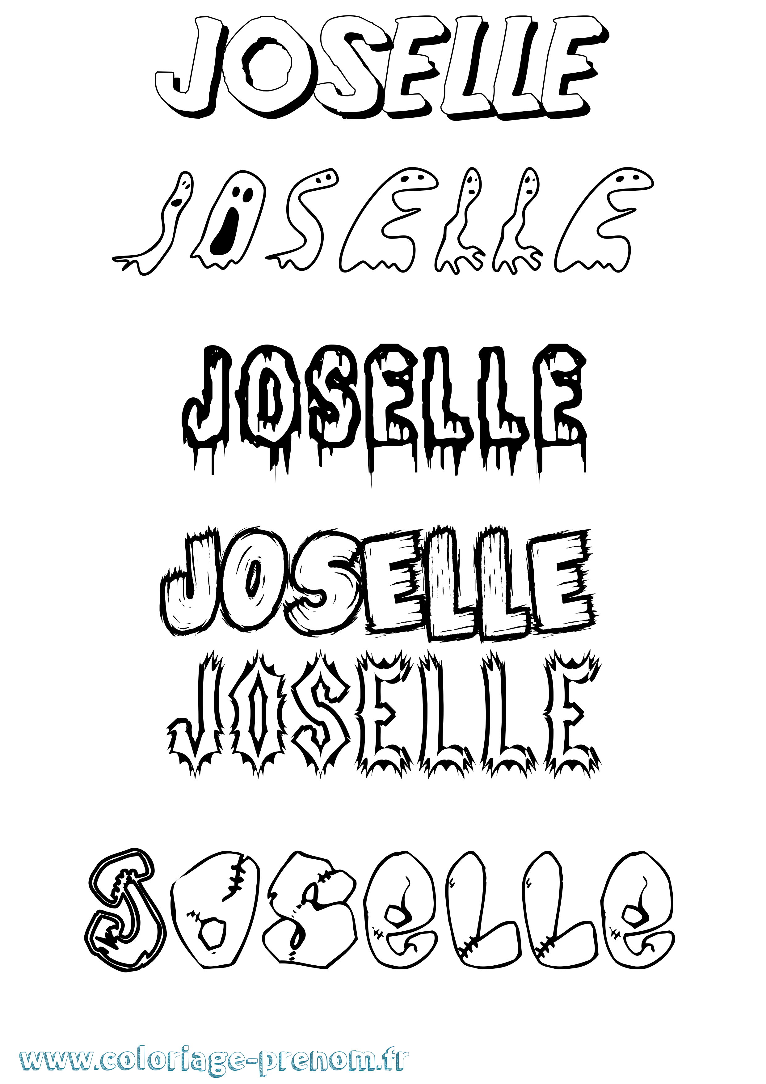 Coloriage Joselle Frisson Coloriage prénom Joselle Frisson