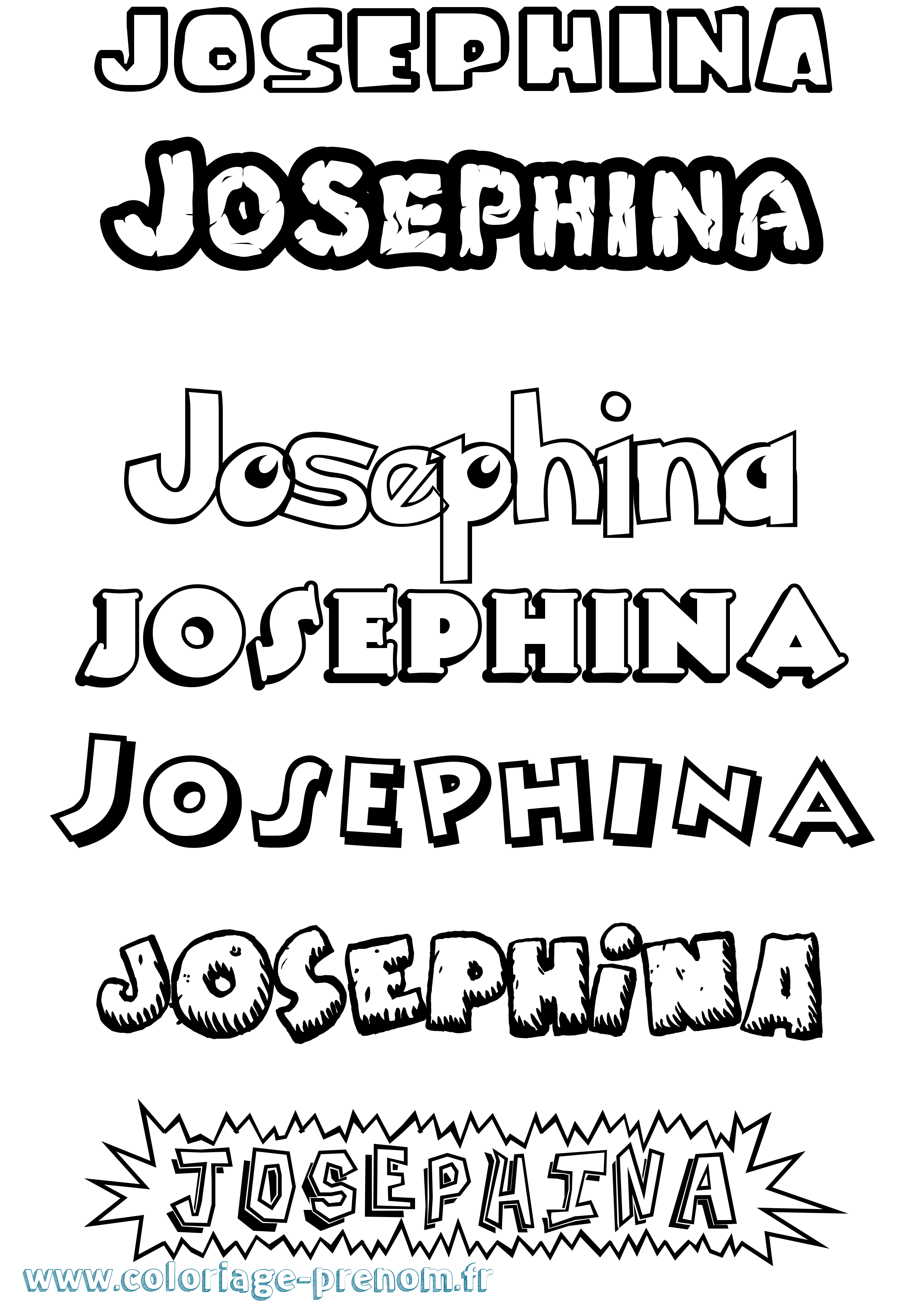 Coloriage Josephina Dessin Animé Coloriage prénom Josephina Dessin Animé