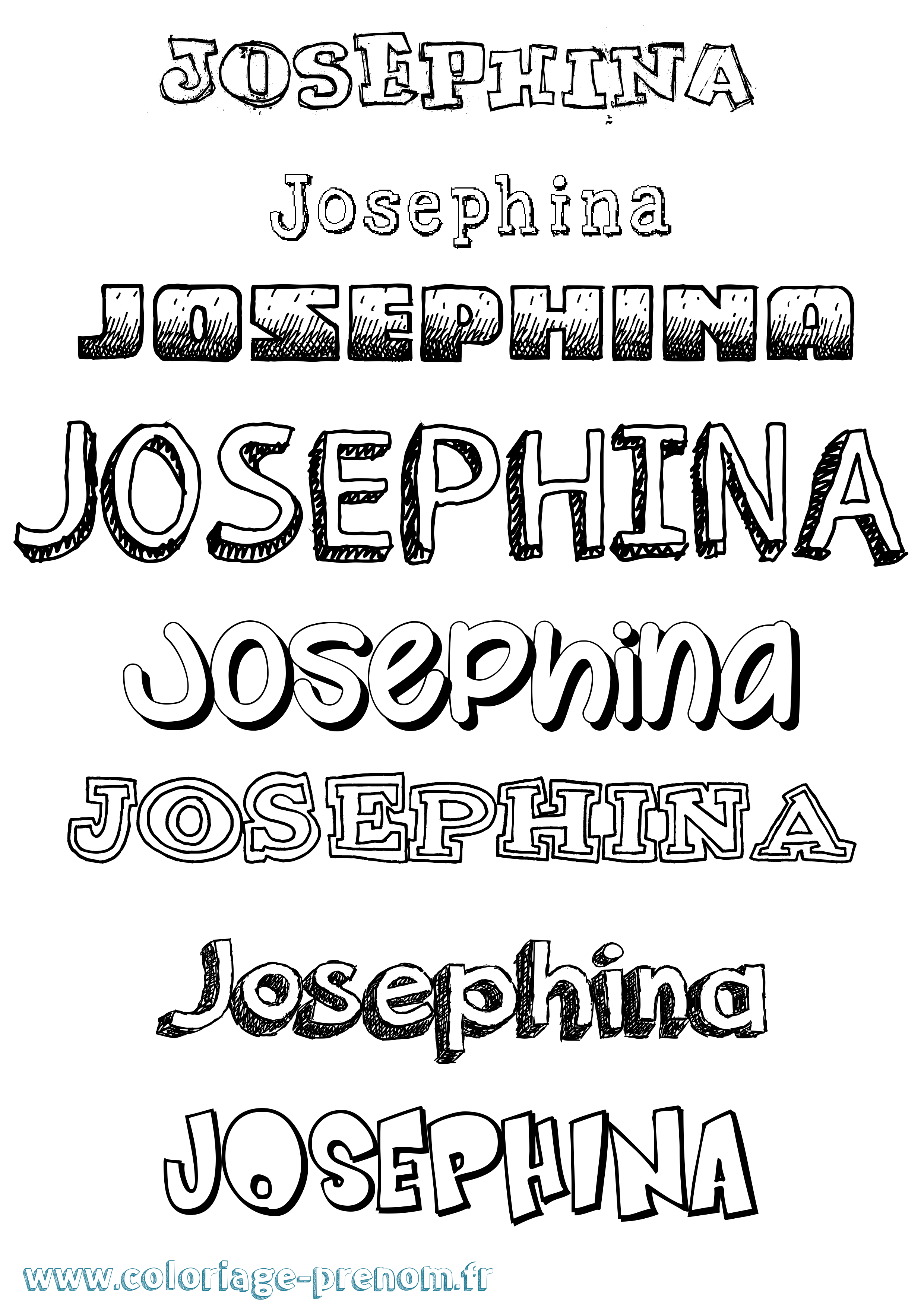 Coloriage Josephina Dessiné Coloriage prénom Josephina Dessiné