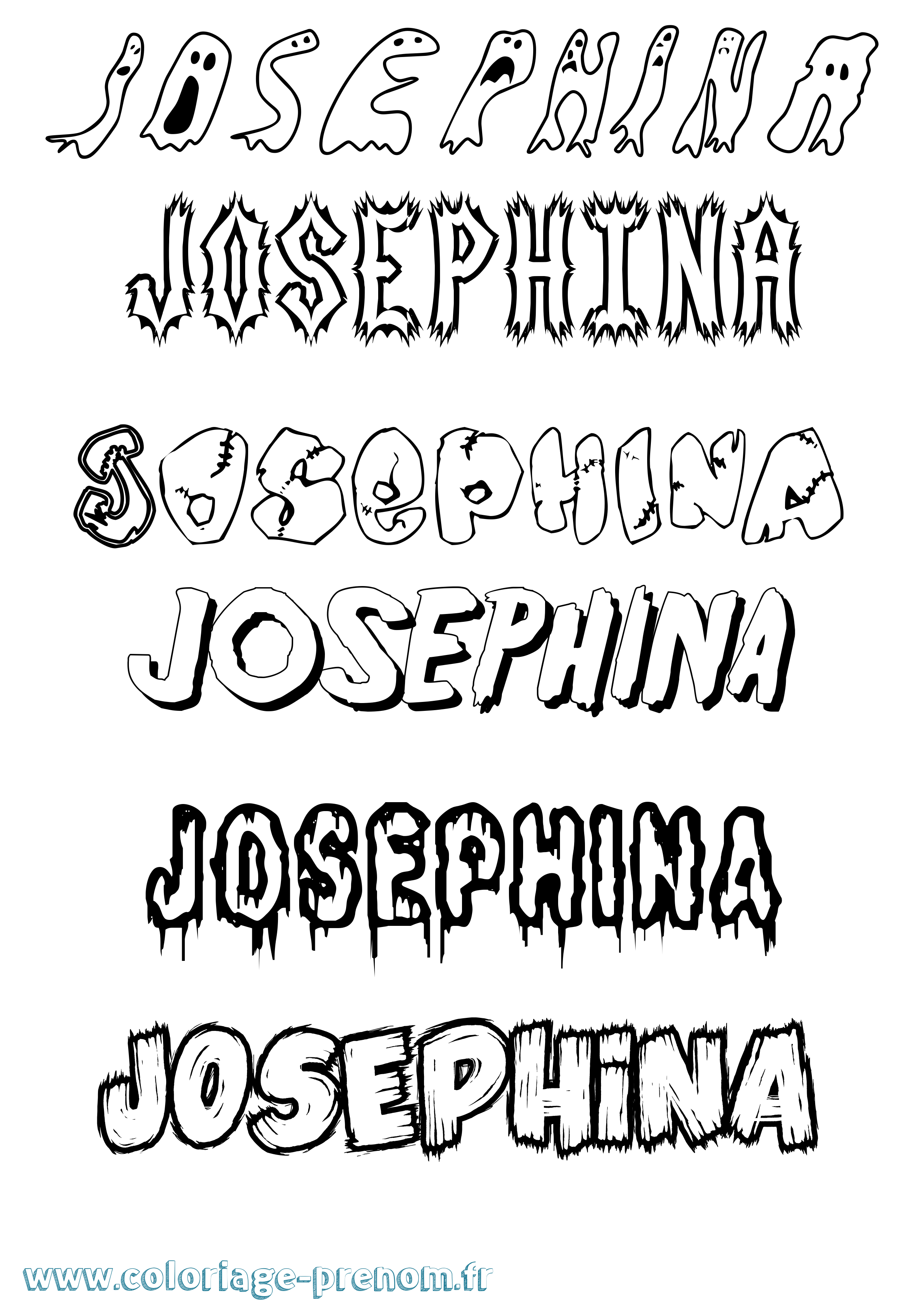 Coloriage Josephina Frisson Coloriage prénom Josephina Frisson