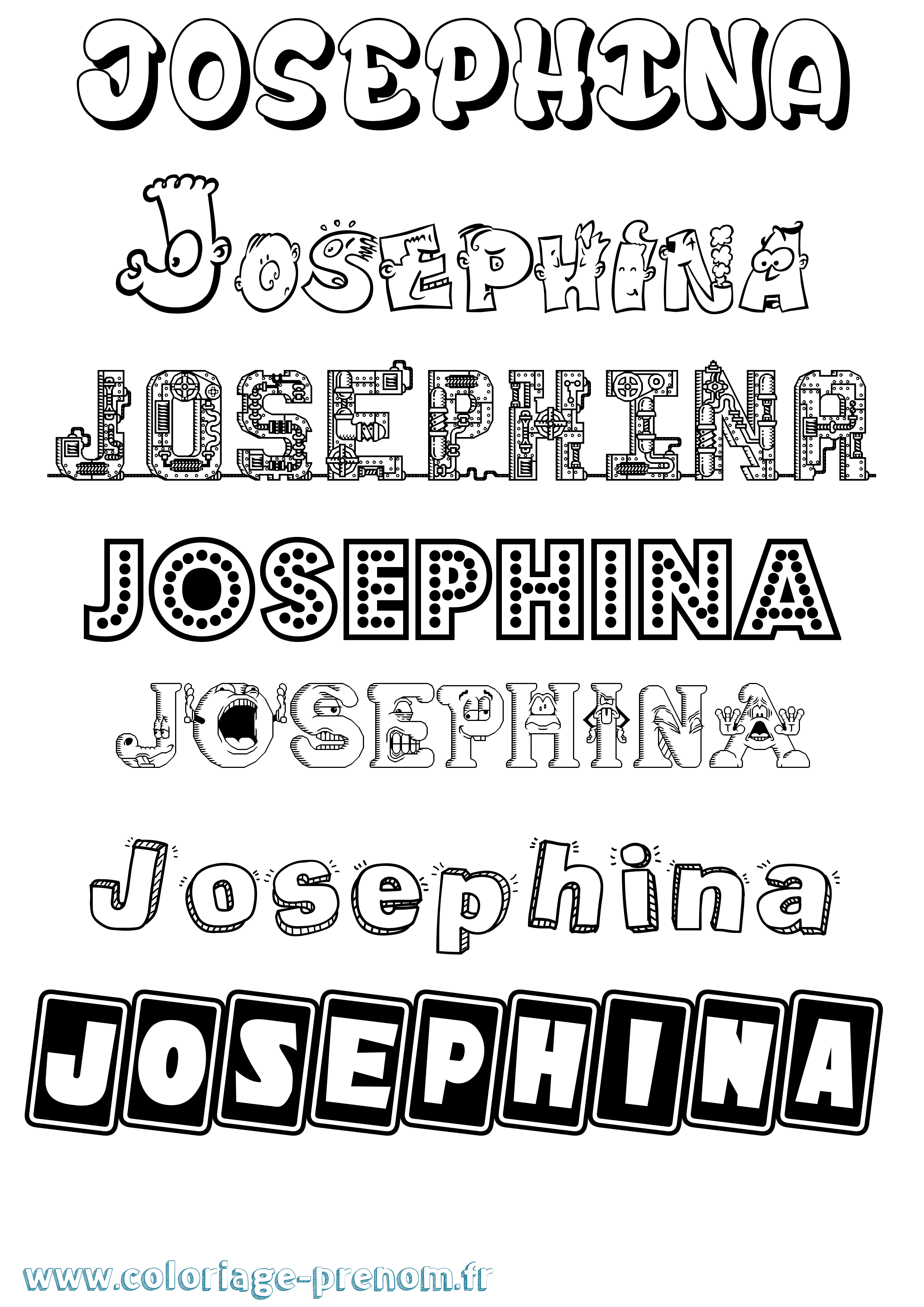 Coloriage Josephina Fun Coloriage prénom Josephina Fun
