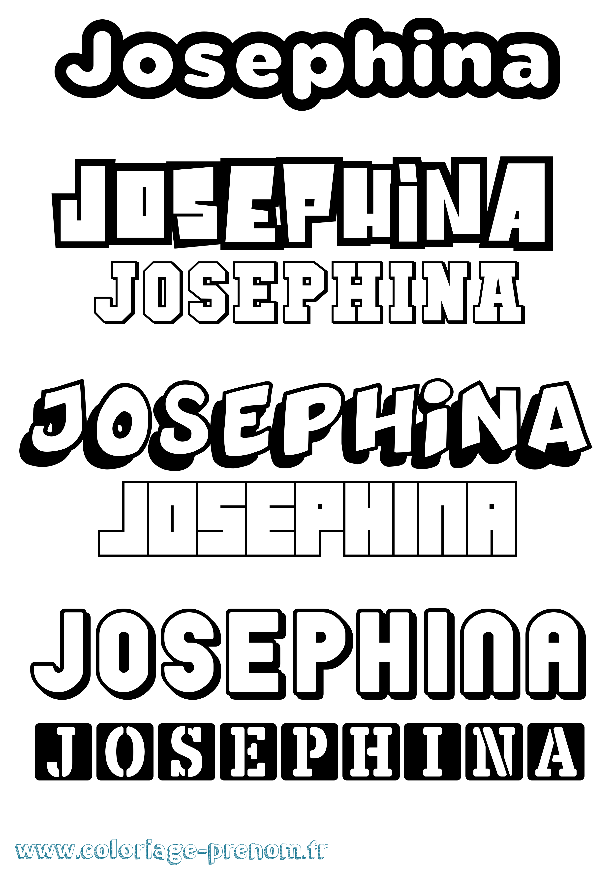 Coloriage Josephina Simple Coloriage prénom Josephina Simple