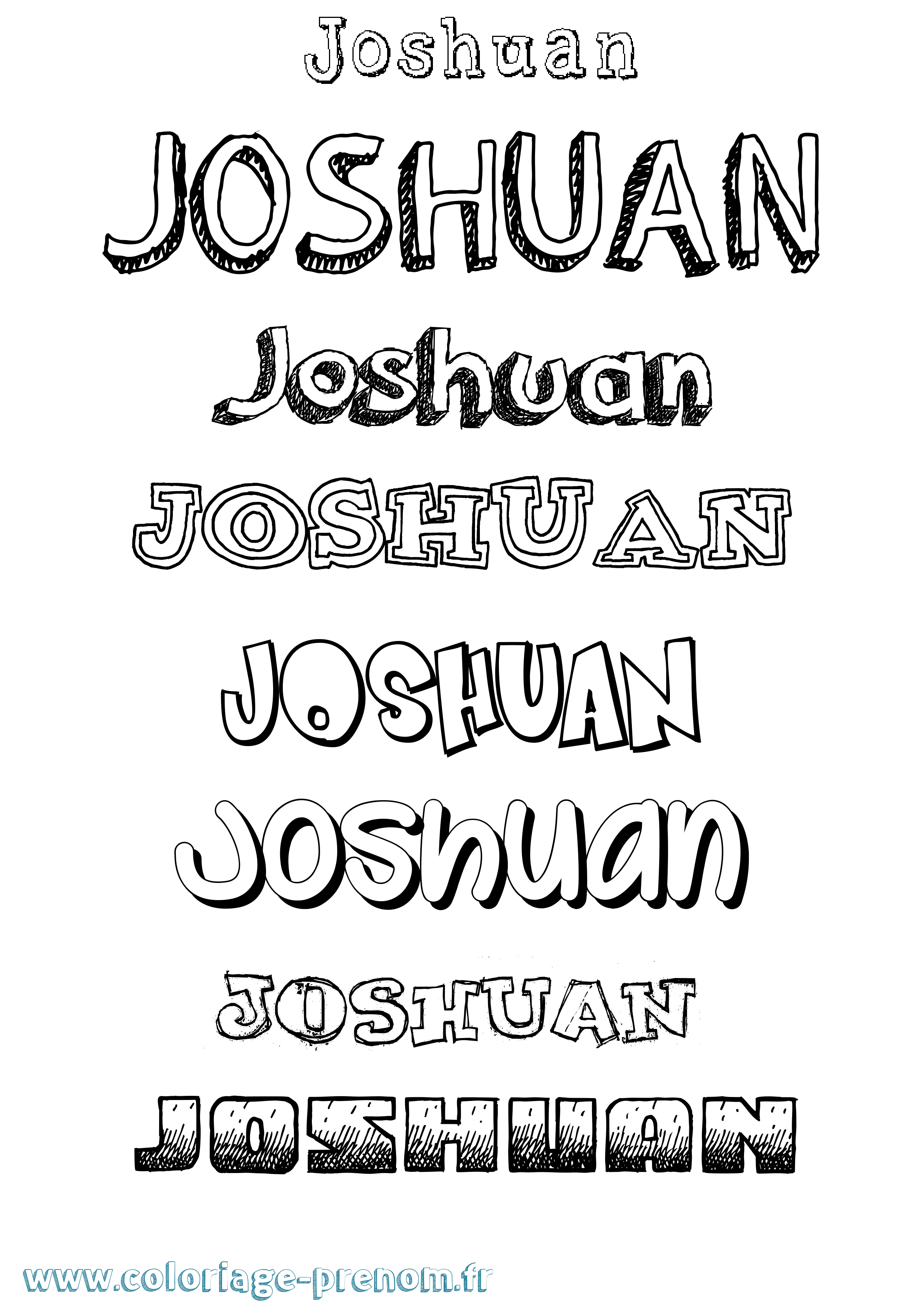 Coloriage Joshuan Dessiné Coloriage prénom Joshuan Dessiné