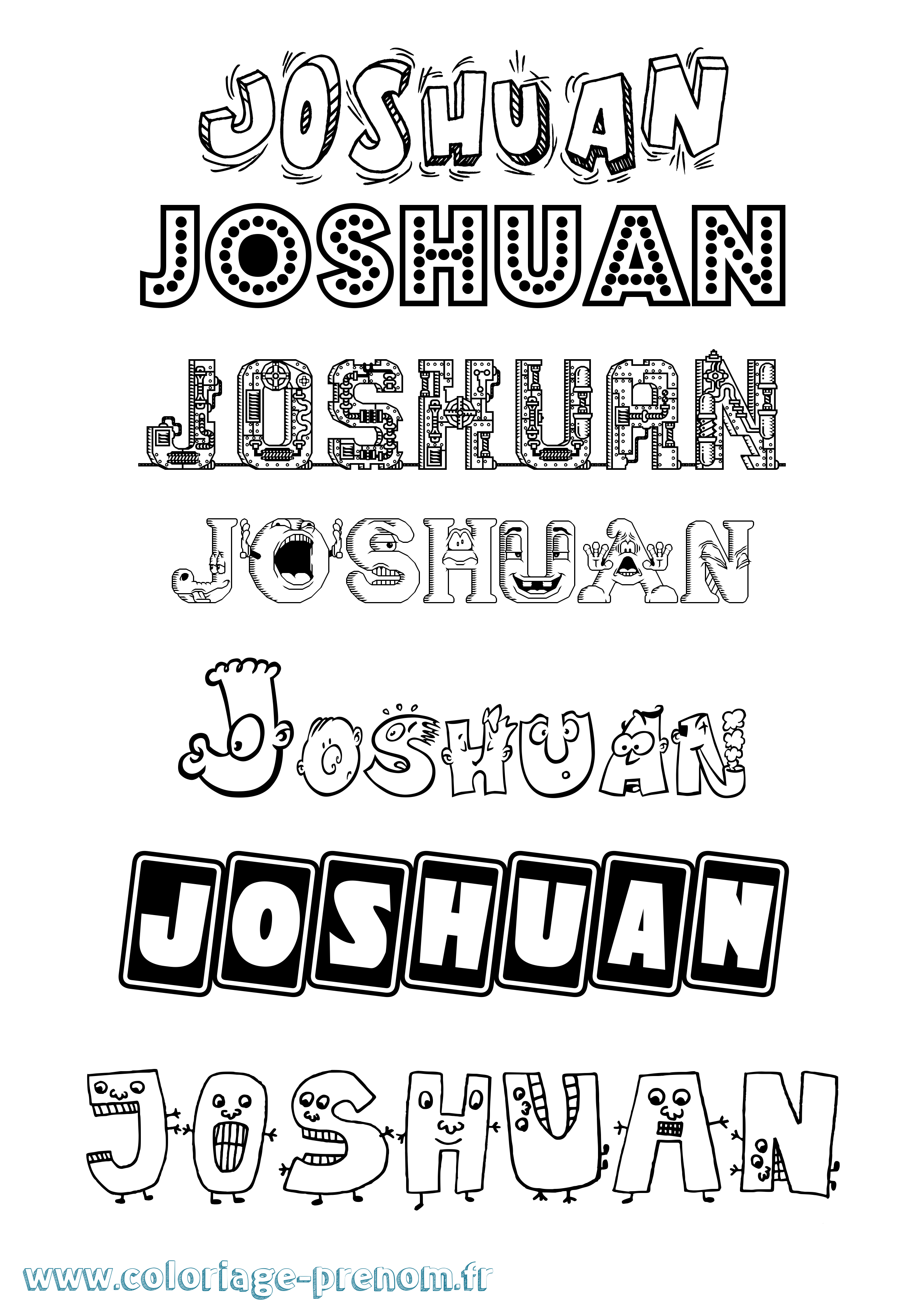 Coloriage Joshuan Fun Coloriage prénom Joshuan Fun