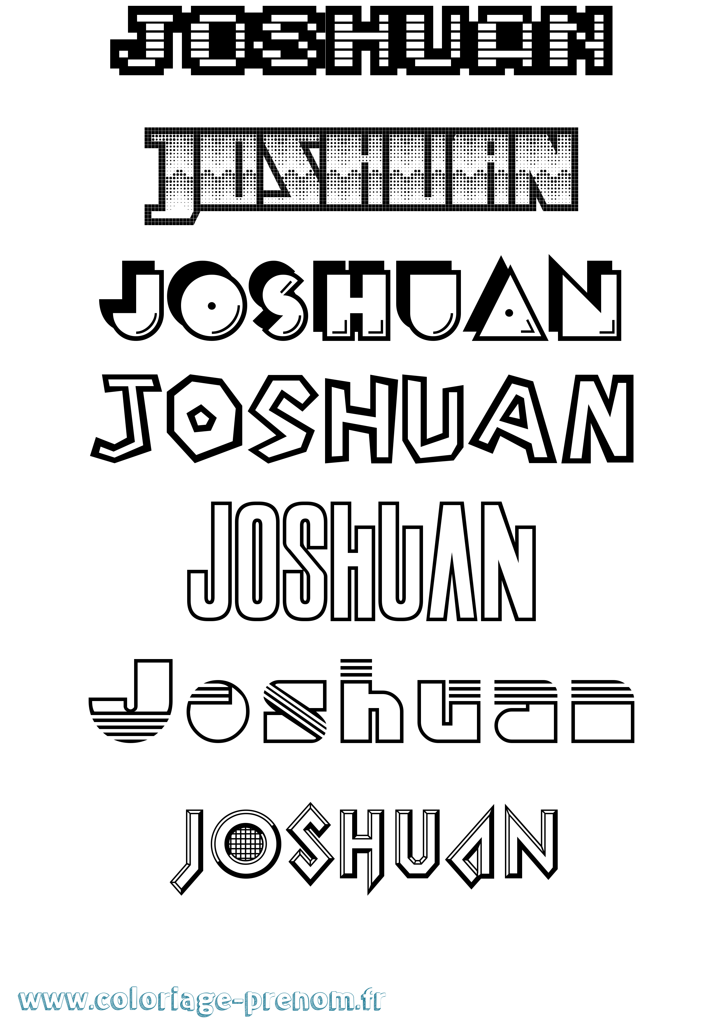 Coloriage Joshuan Jeux Vidéos Coloriage prénom Joshuan Jeux Vidéos
