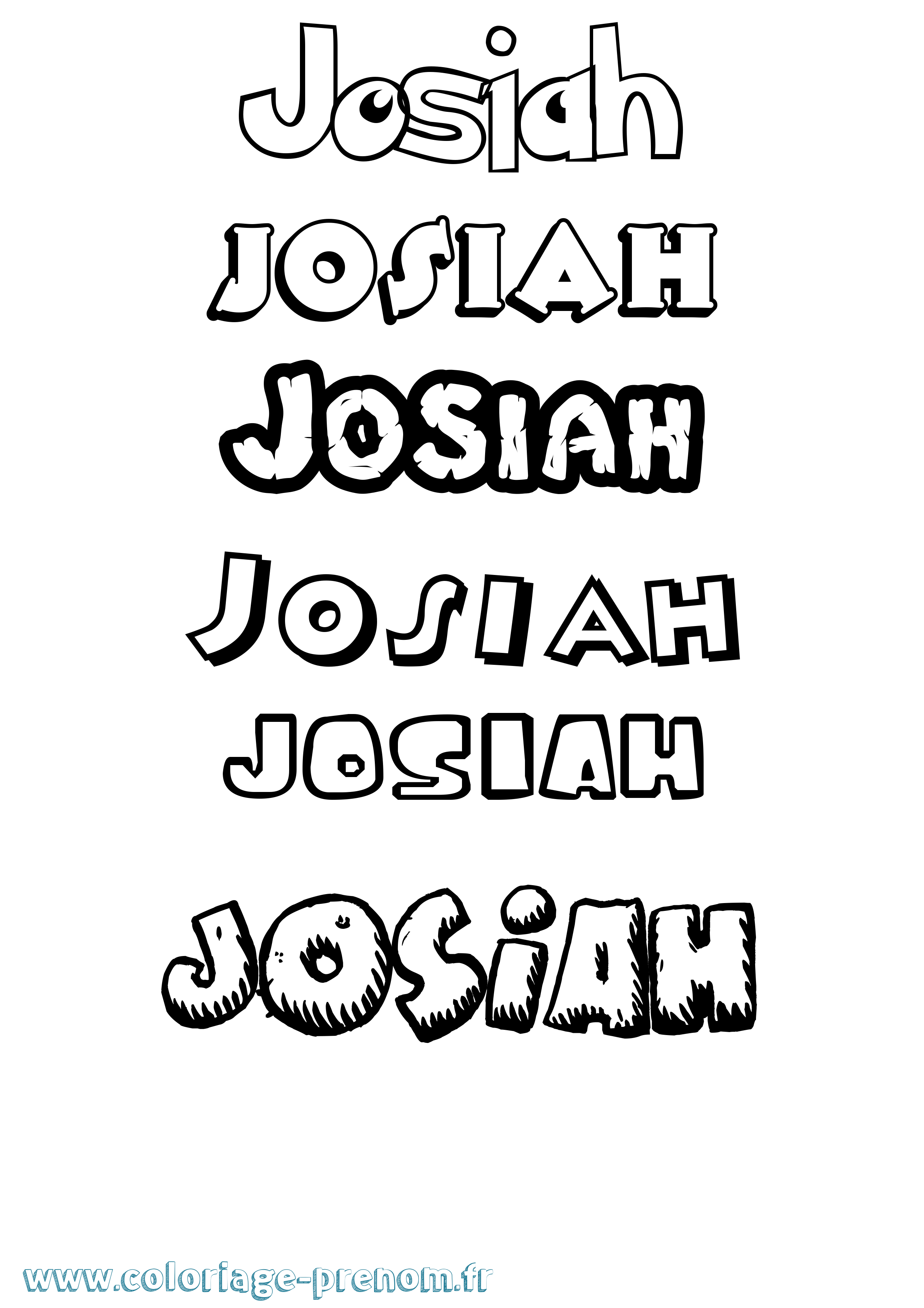 Coloriage Josiah Dessin Animé Coloriage prénom Josiah Dessin Animé