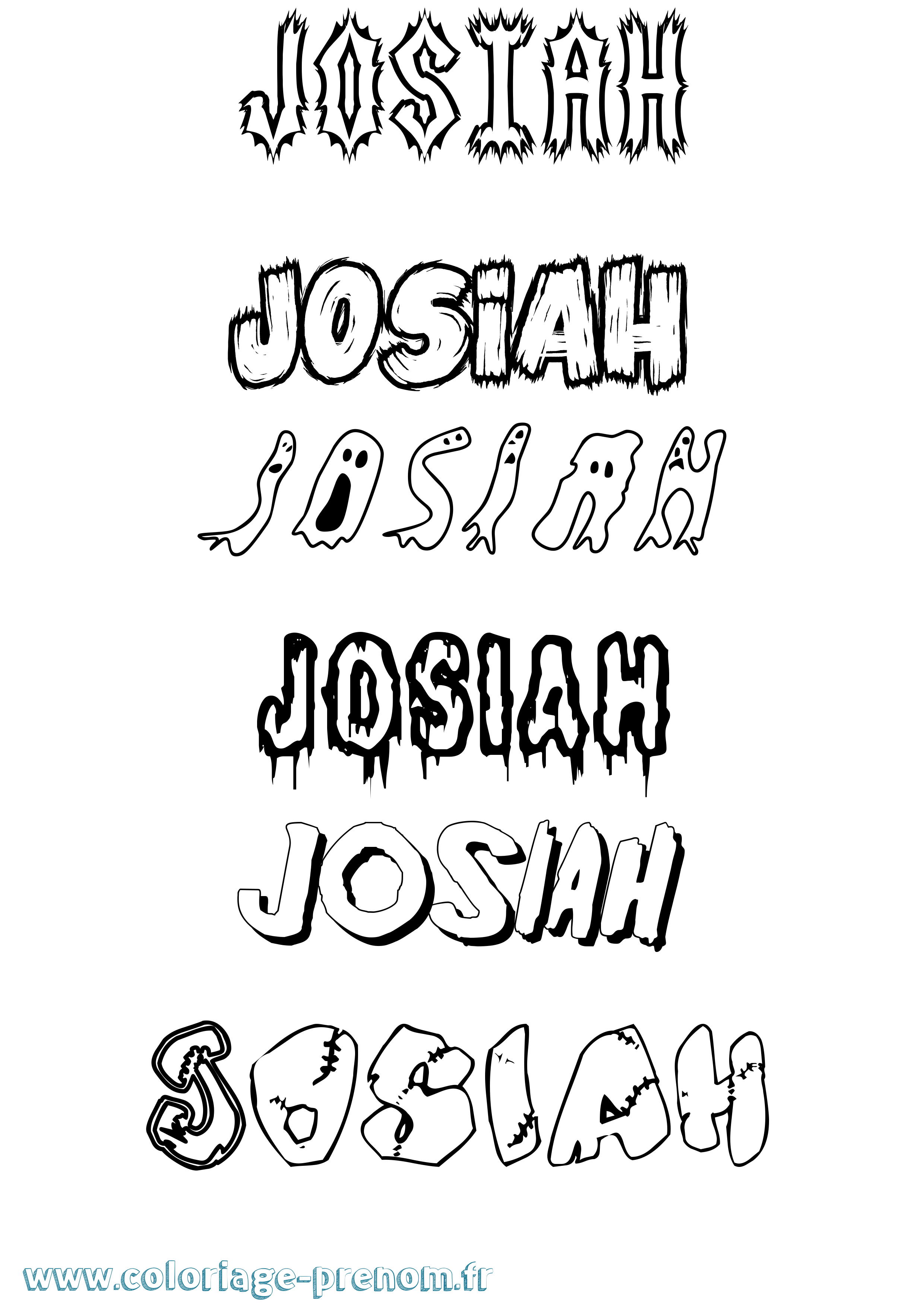 Coloriage Josiah Frisson Coloriage prénom Josiah Frisson