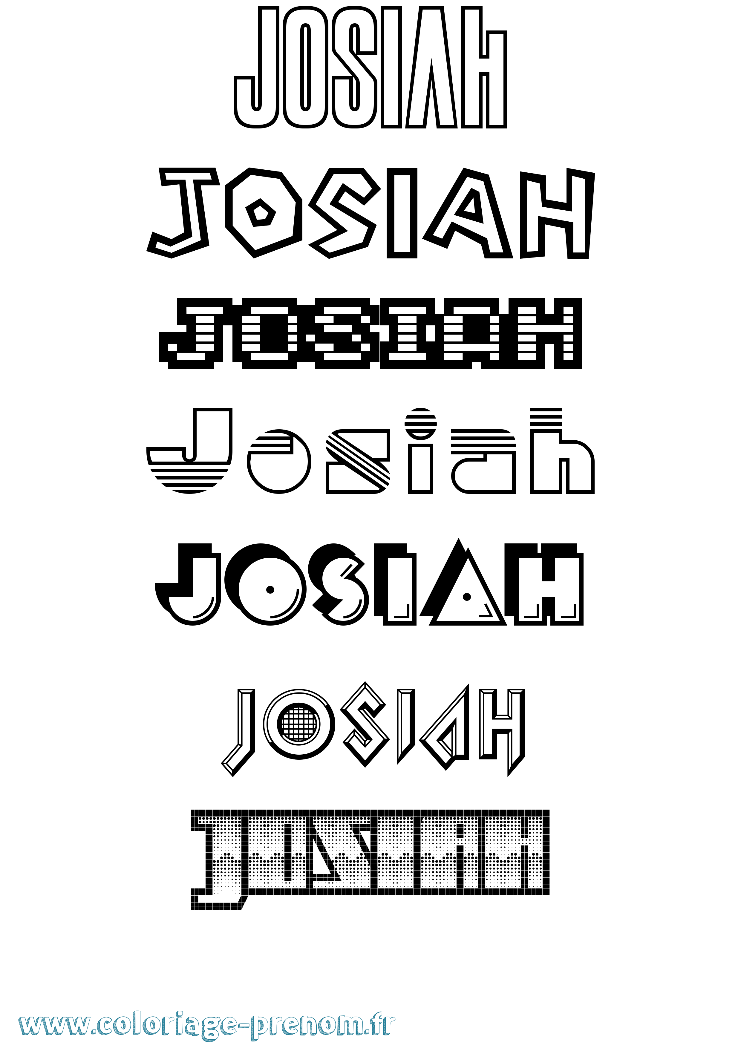 Coloriage Josiah Jeux Vidéos Coloriage prénom Josiah Jeux Vidéos
