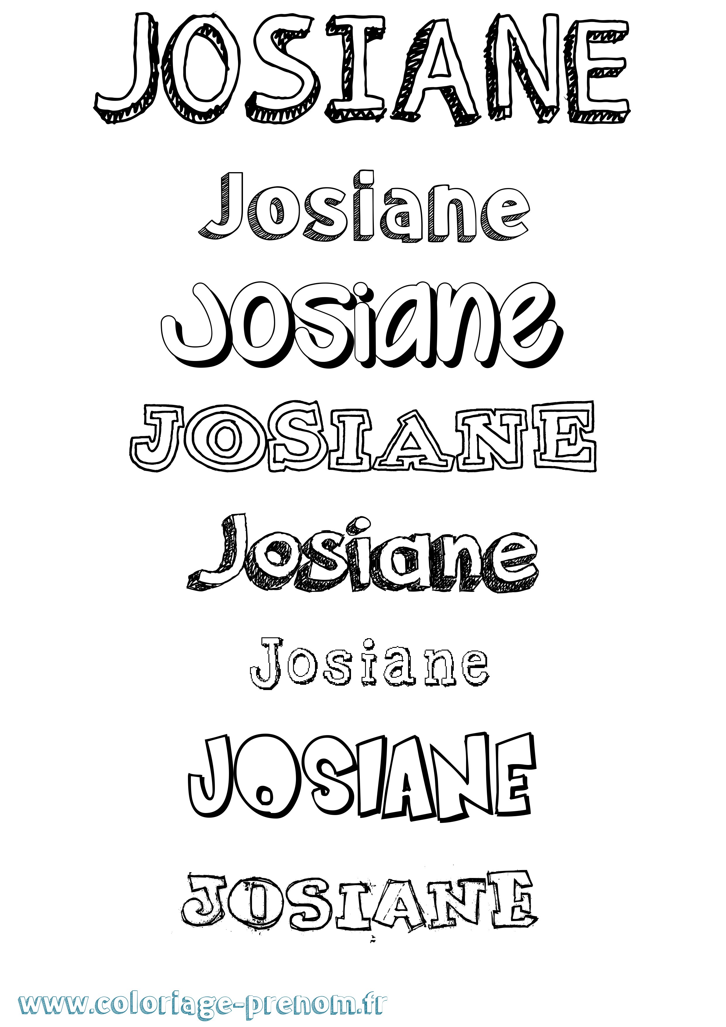 Coloriage Josiane Dessiné Coloriage prénom Josiane Dessiné