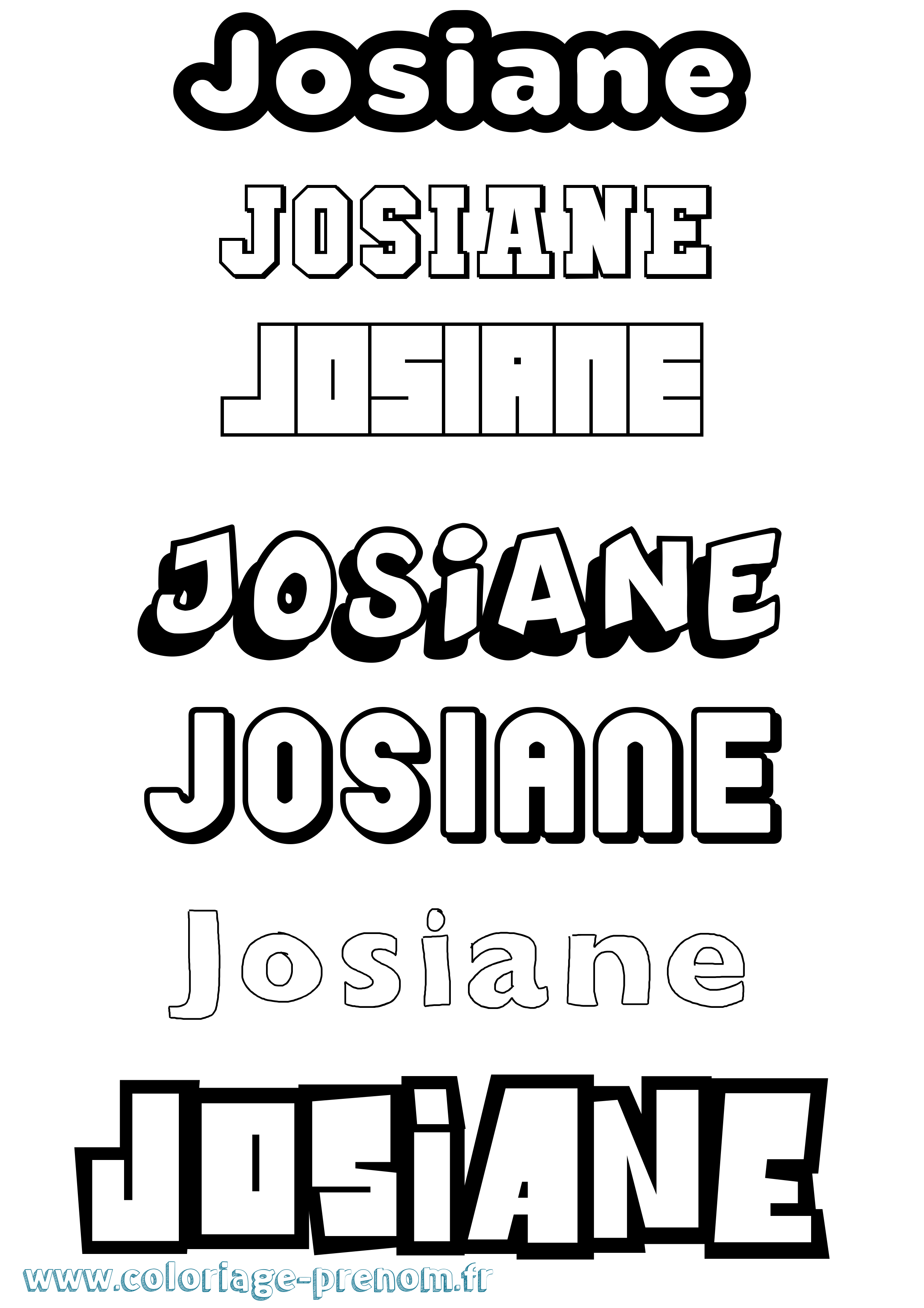 Coloriage Josiane Simple Coloriage prénom Josiane Simple