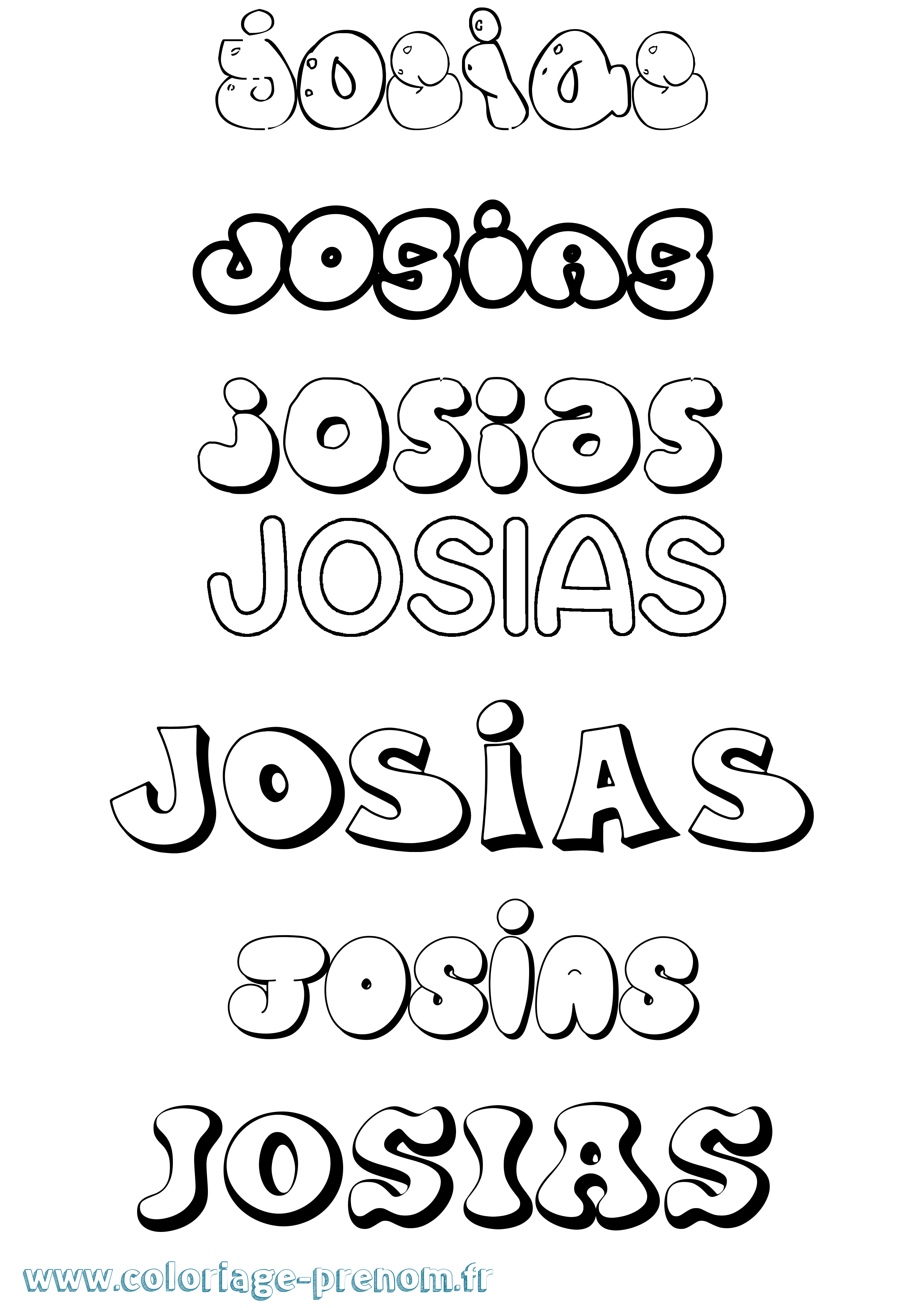 Coloriage Josias Bubble Coloriage prénom Josias Bubble
