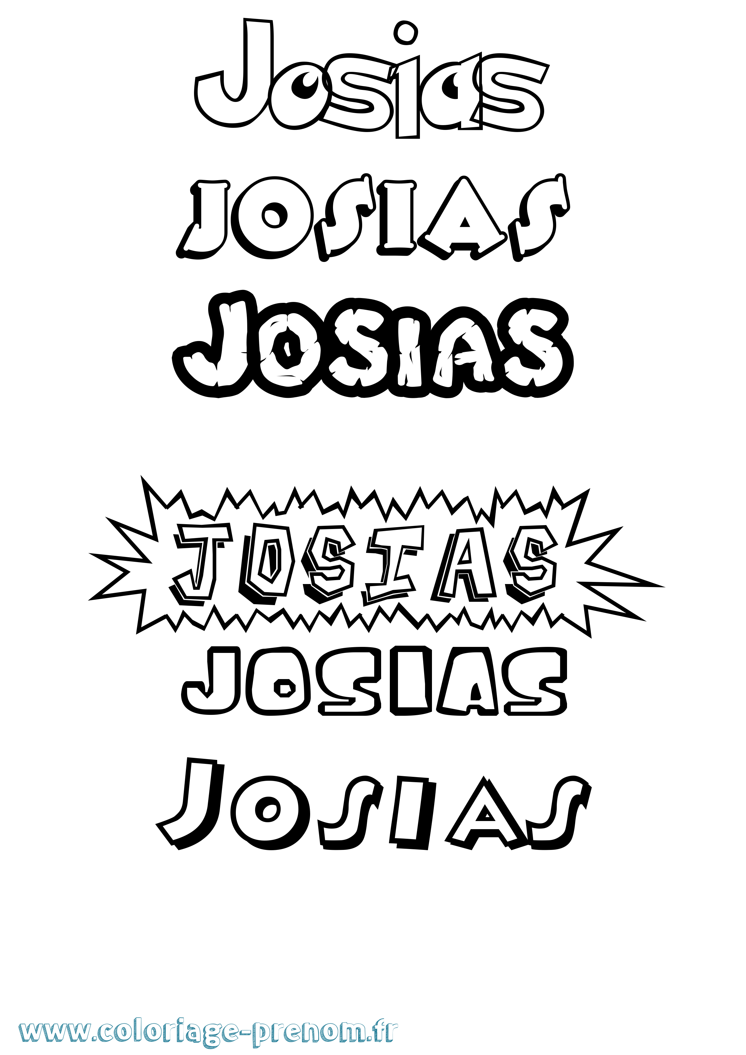 Coloriage Josias Dessin Animé Coloriage prénom Josias Dessin Animé