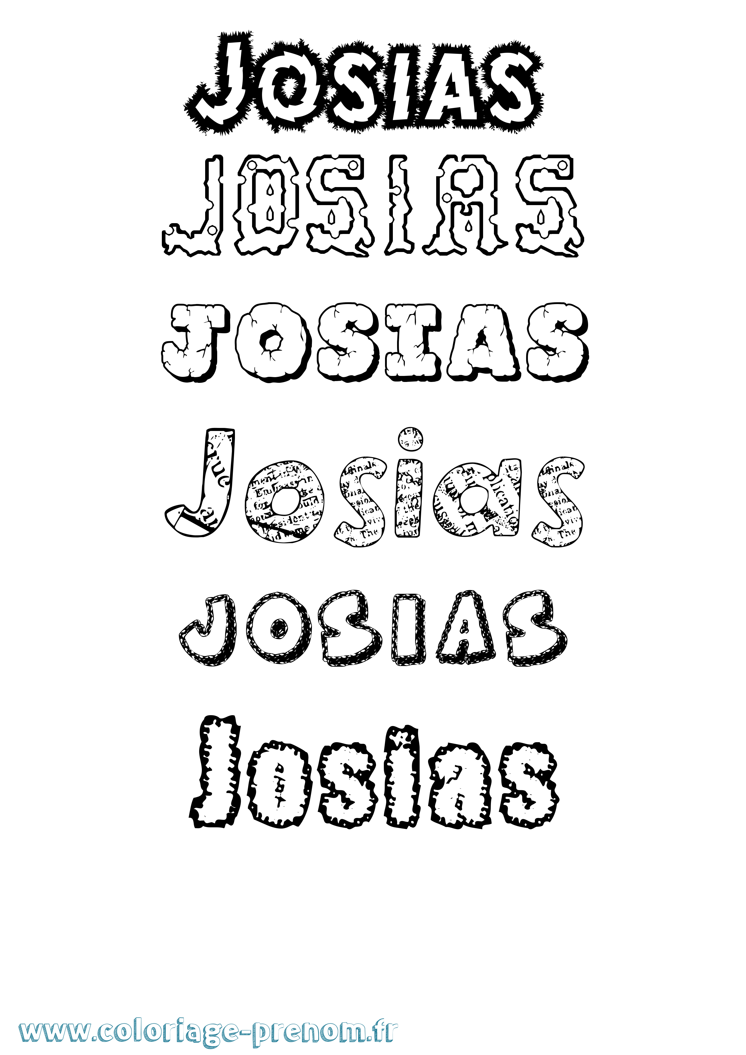 Coloriage Josias Destructuré Coloriage prénom Josias Destructuré