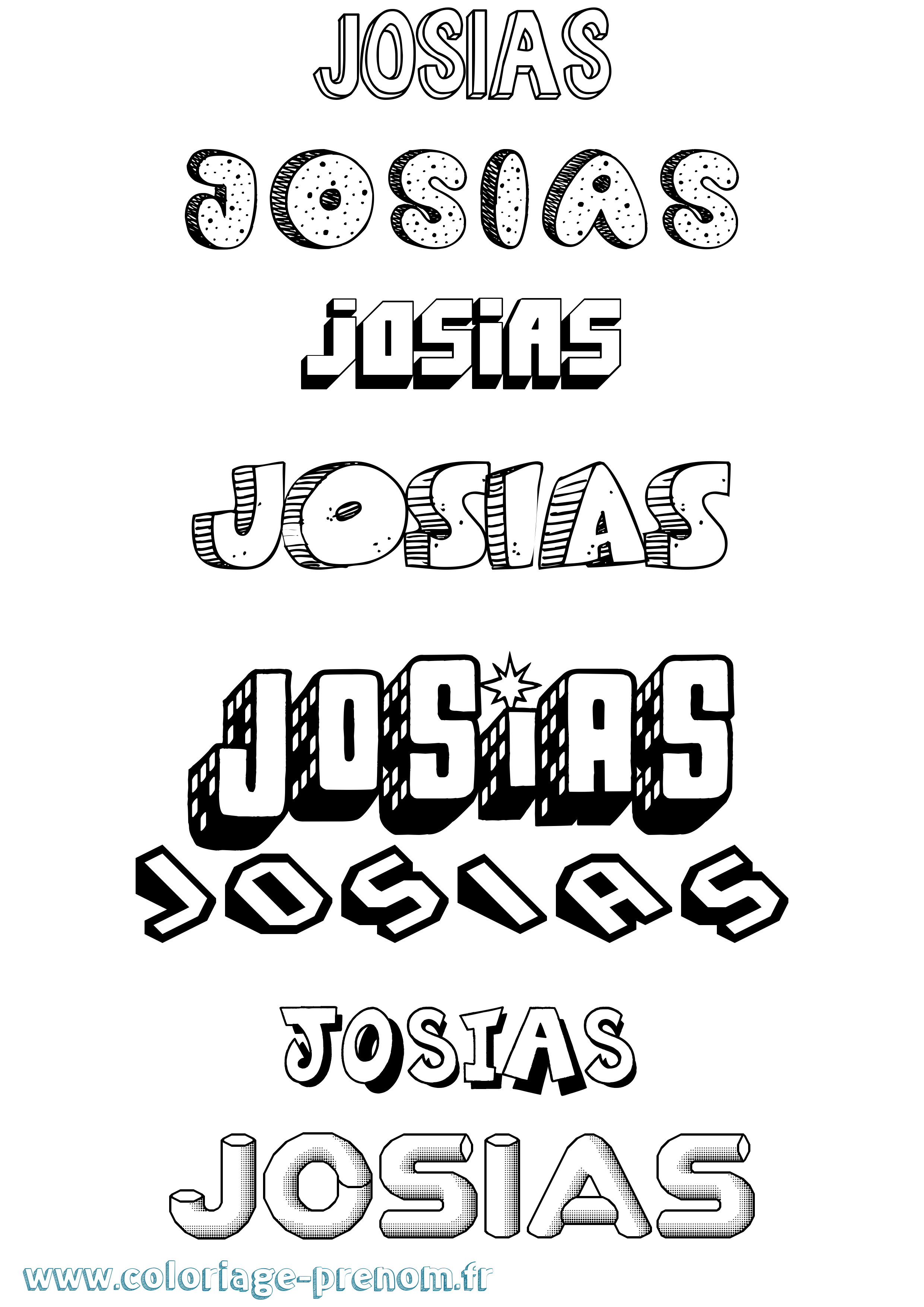 Coloriage Josias Effet 3D Coloriage prénom Josias Effet 3D