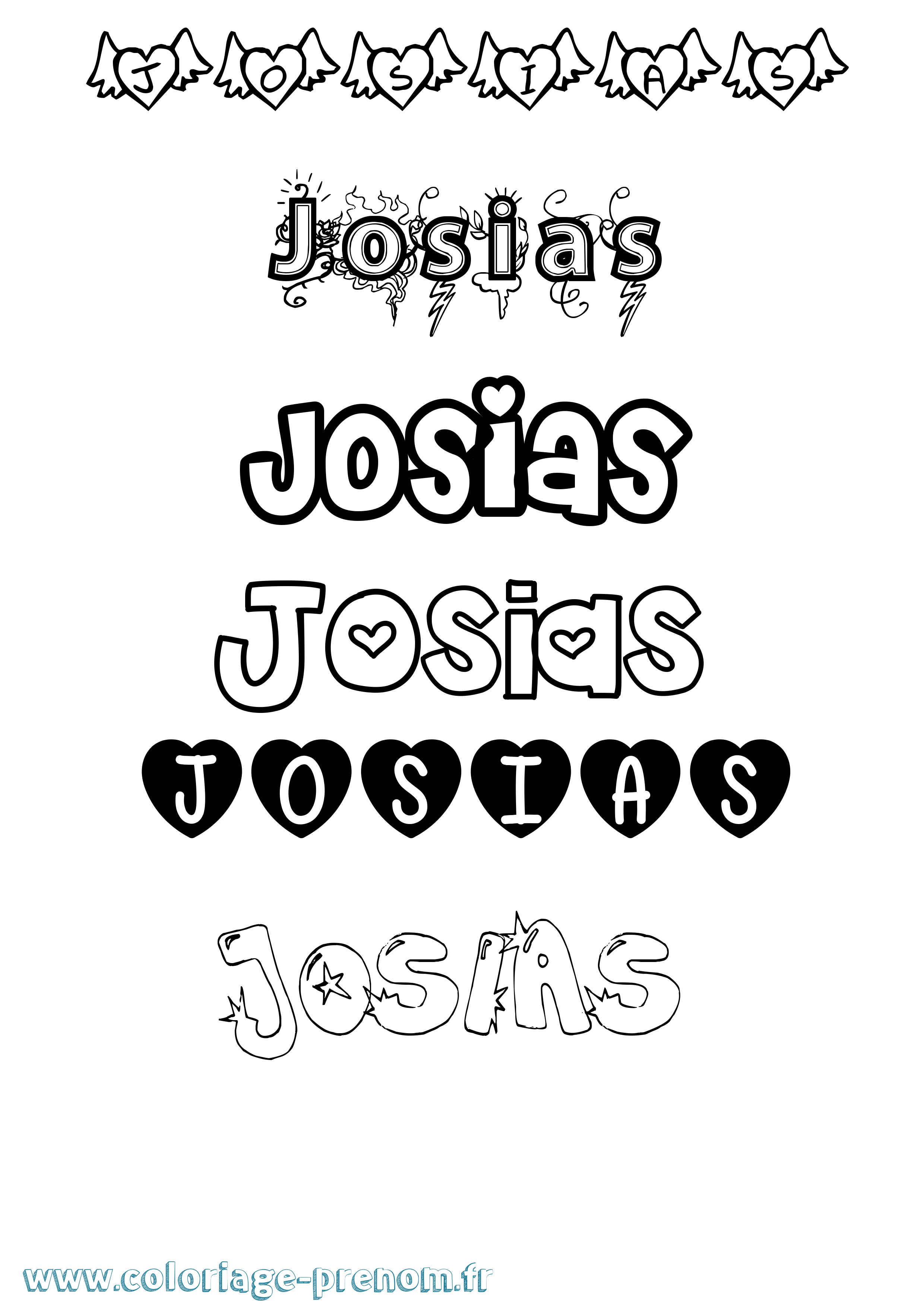 Coloriage Josias Girly Coloriage prénom Josias Girly