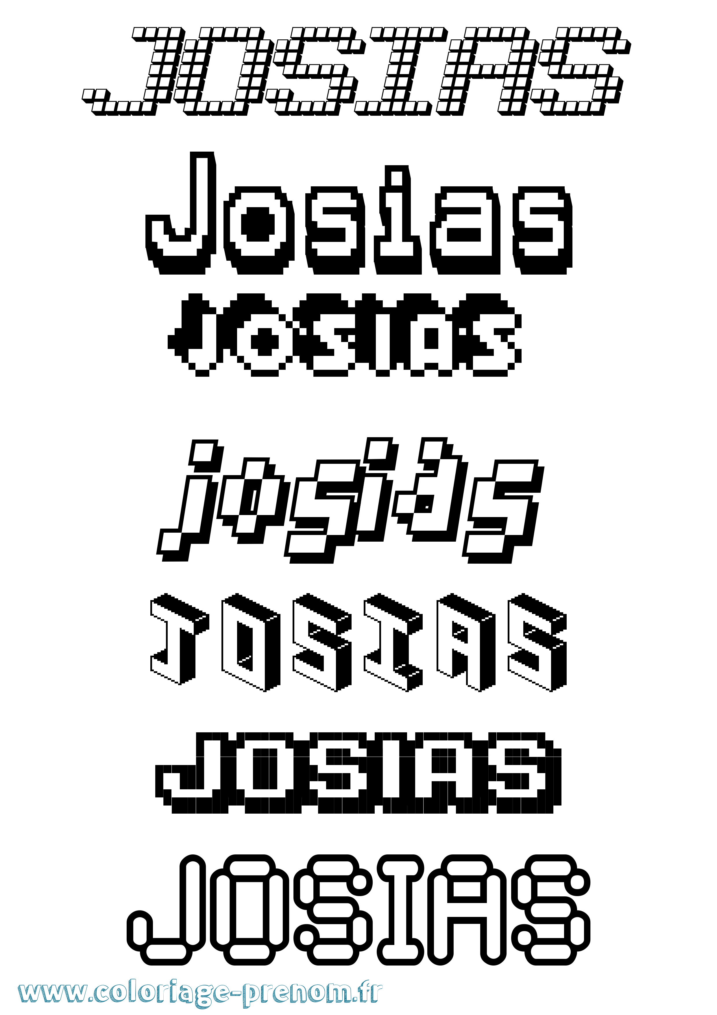Coloriage Josias Pixel Coloriage prénom Josias Pixel