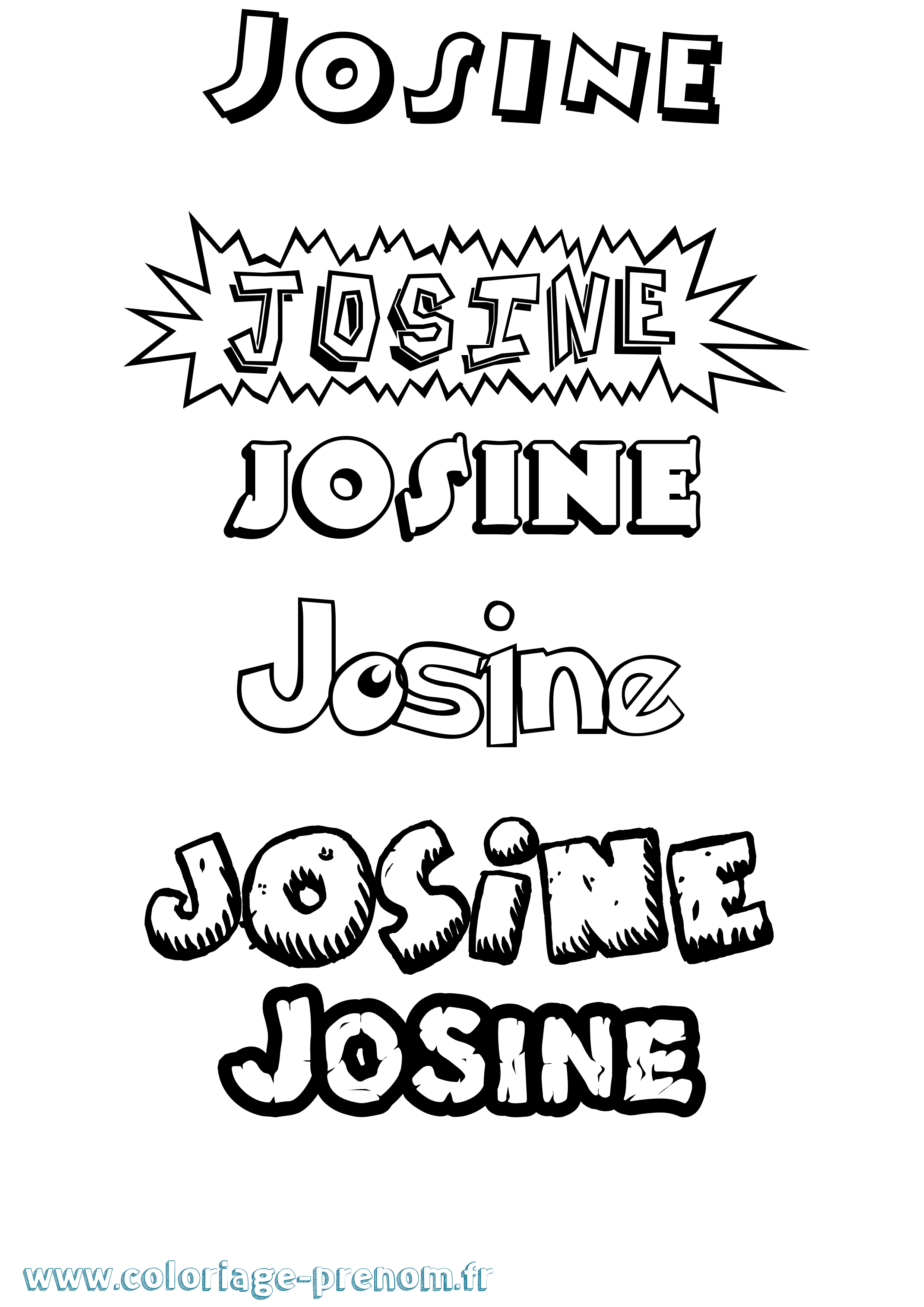 Coloriage Josine Dessin Animé Coloriage prénom Josine Dessin Animé
