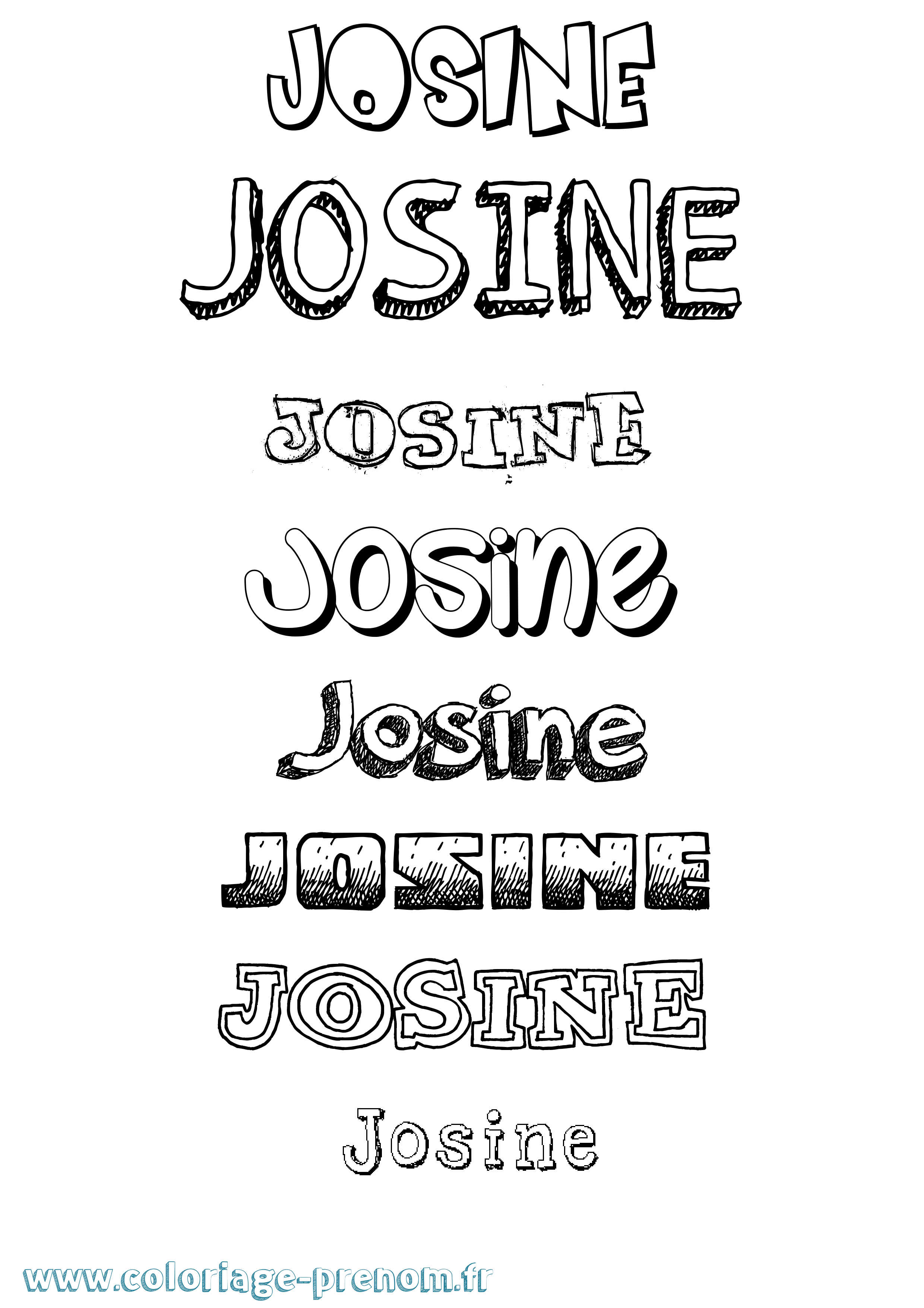 Coloriage Josine Dessiné Coloriage prénom Josine Dessiné
