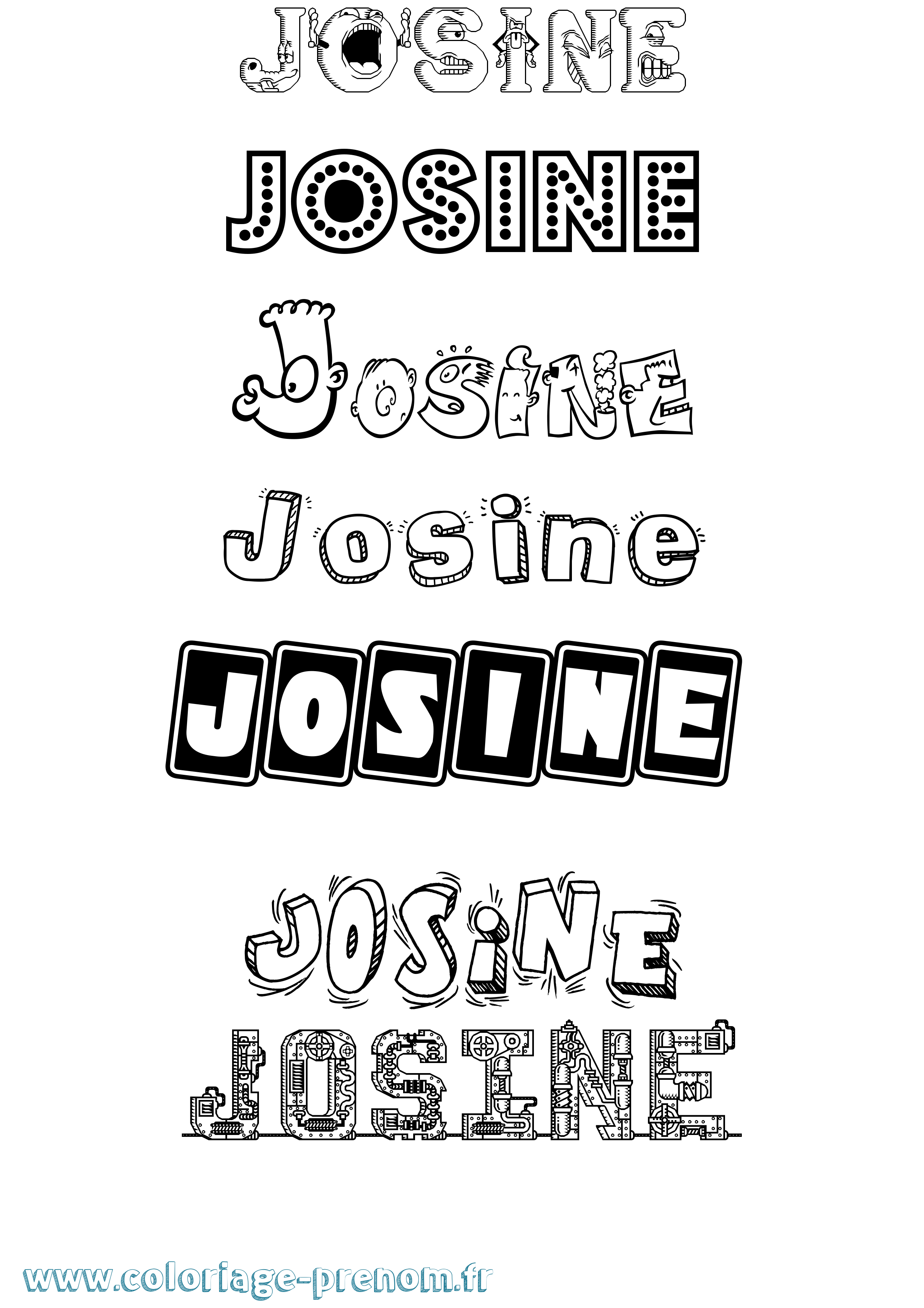 Coloriage Josine Fun Coloriage prénom Josine Fun
