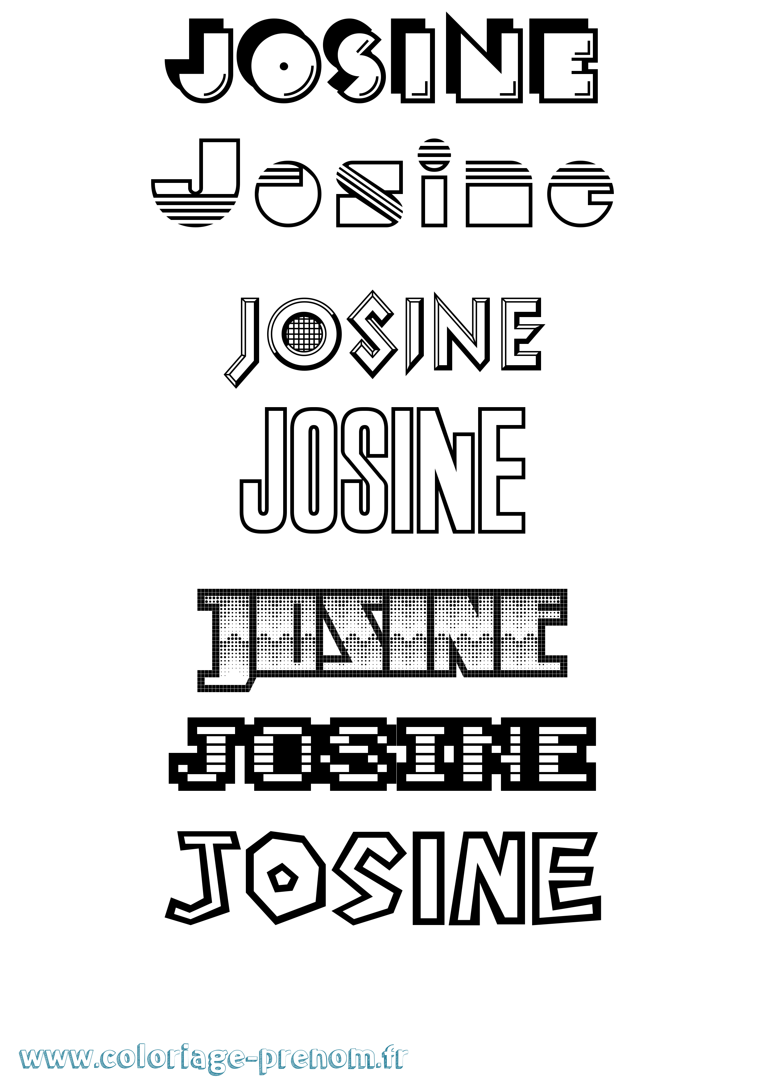 Coloriage Josine Jeux Vidéos Coloriage prénom Josine Jeux Vidéos