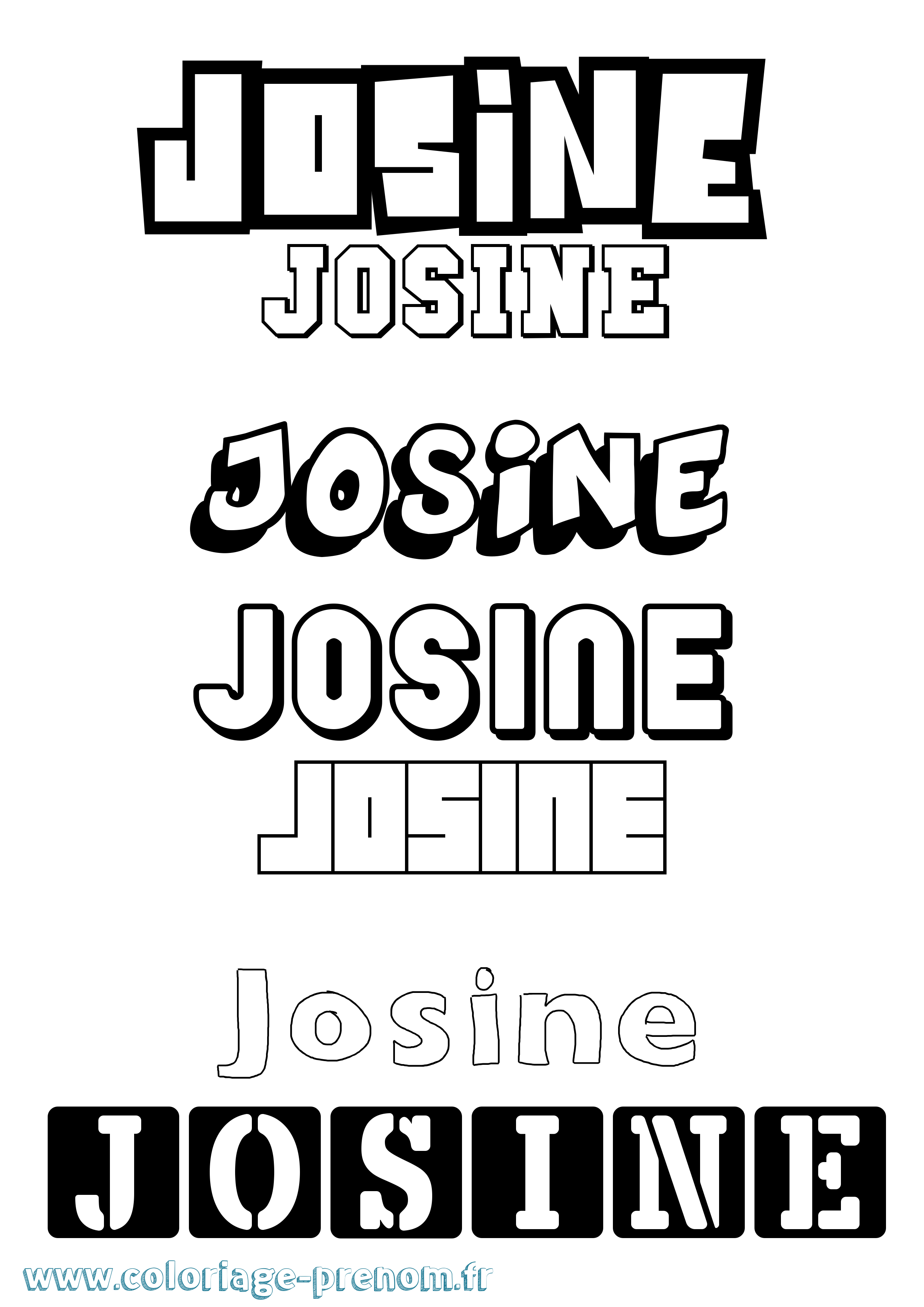 Coloriage Josine Simple Coloriage prénom Josine Simple