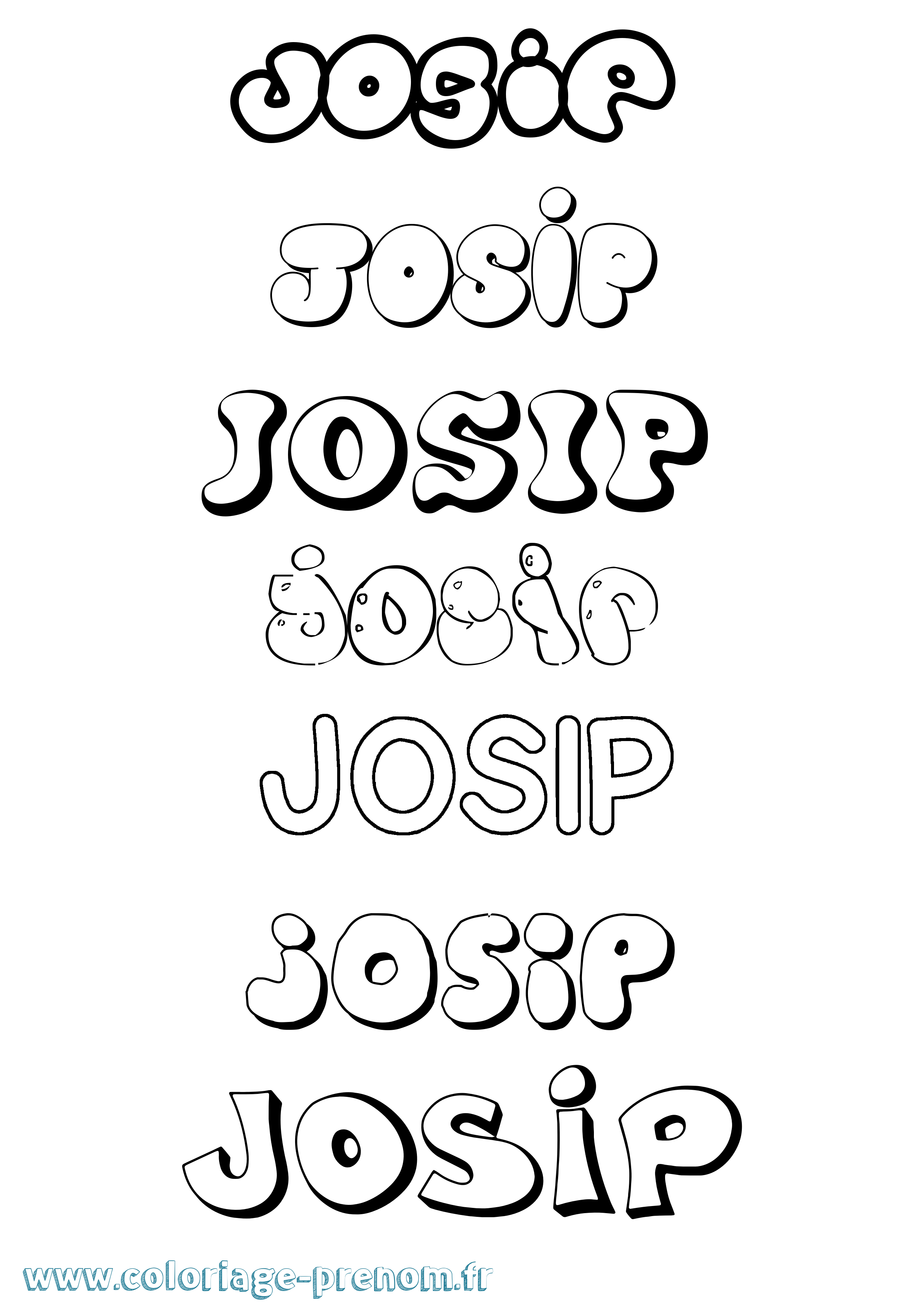 Coloriage Josip Bubble Coloriage prénom Josip Bubble