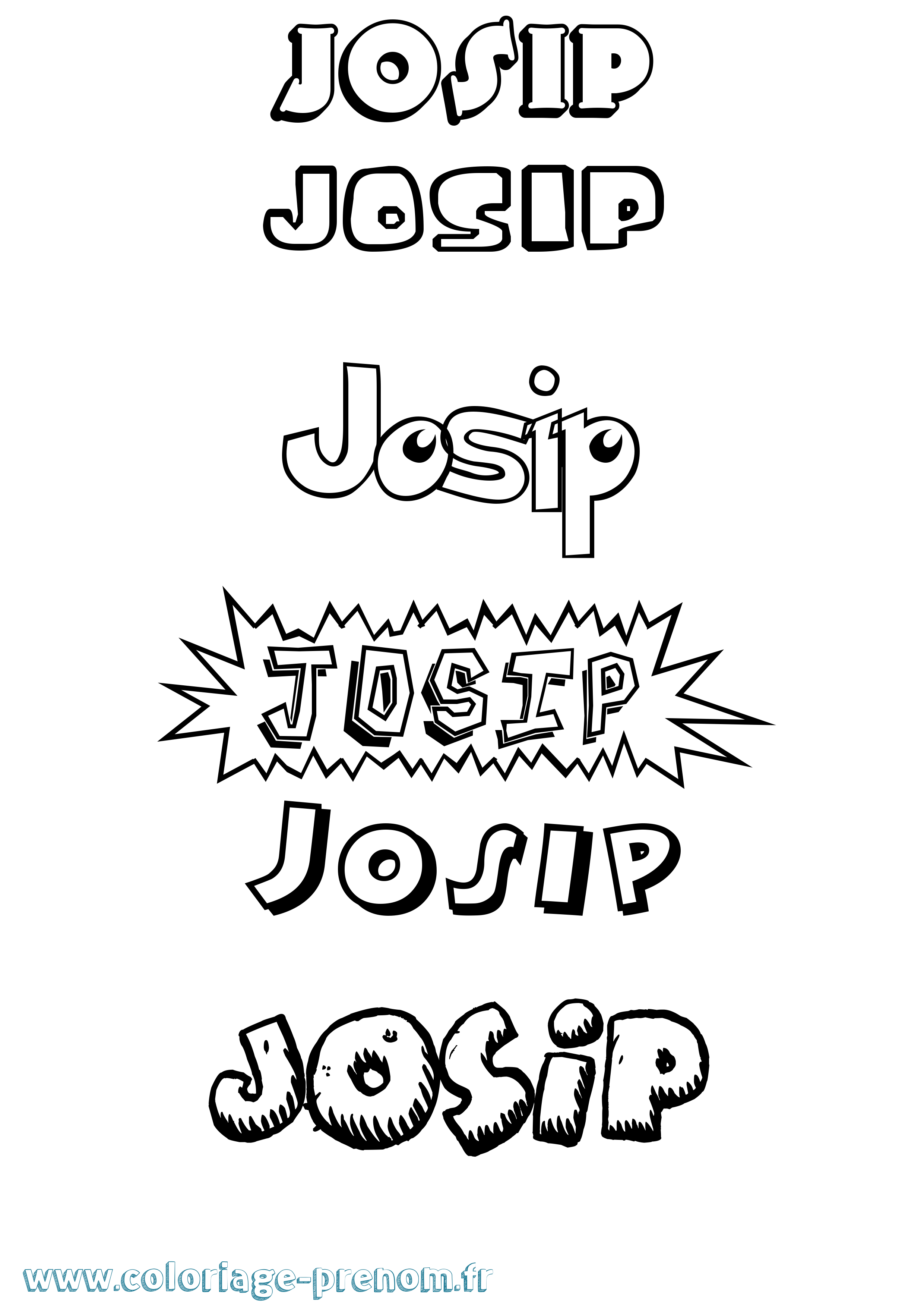 Coloriage Josip Dessin Animé Coloriage prénom Josip Dessin Animé