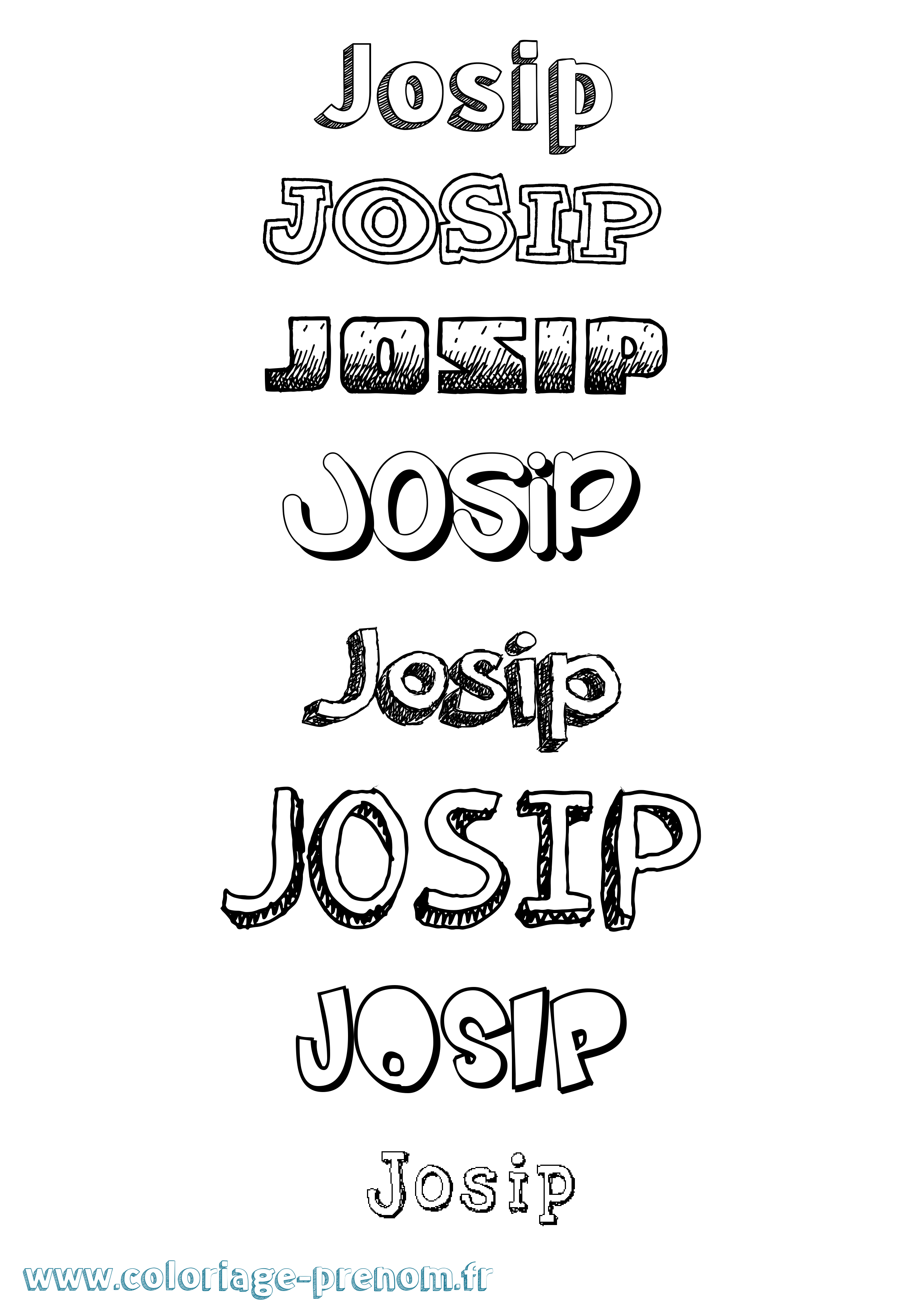 Coloriage Josip Dessiné Coloriage prénom Josip Dessiné