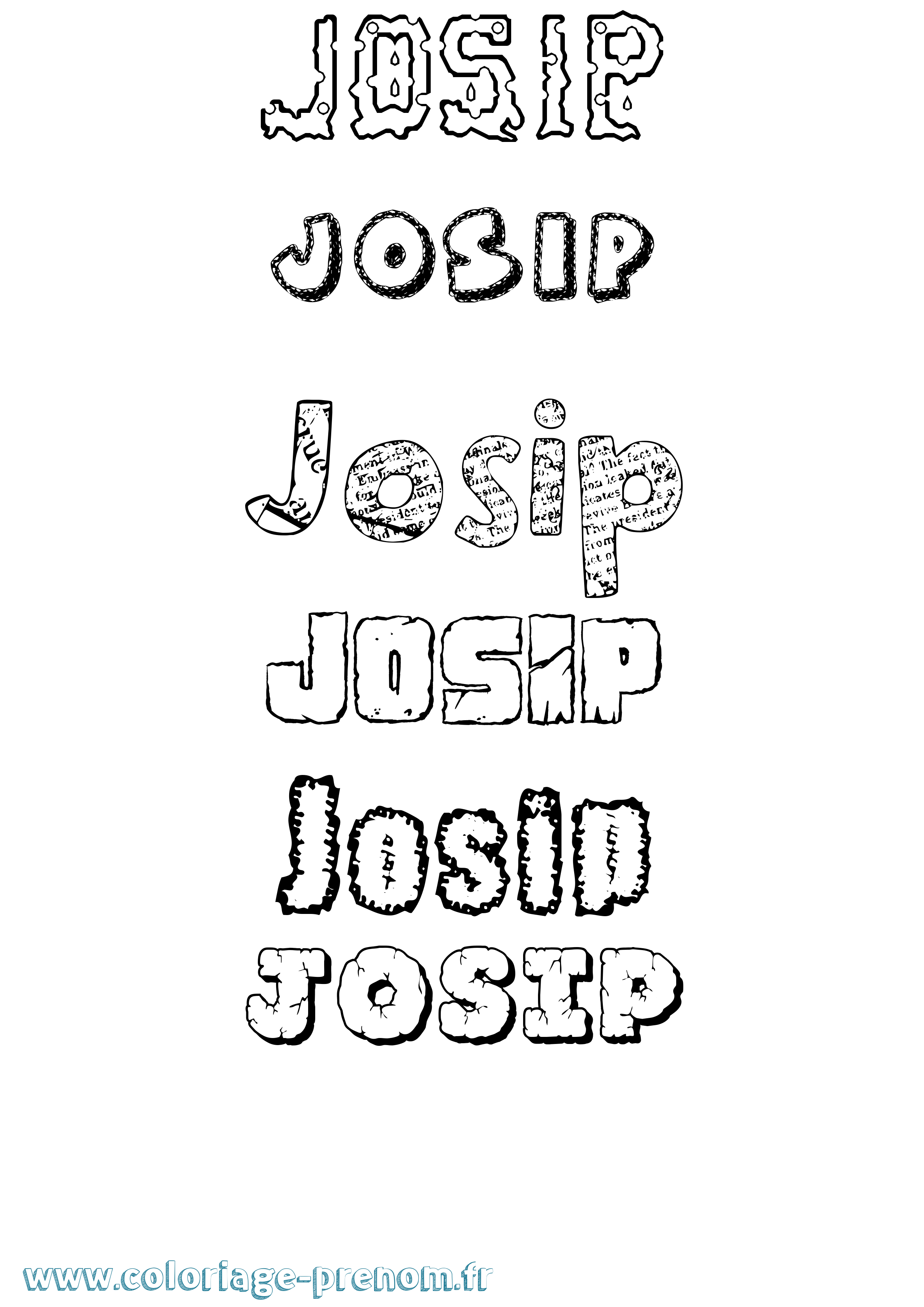Coloriage Josip Destructuré Coloriage prénom Josip Destructuré