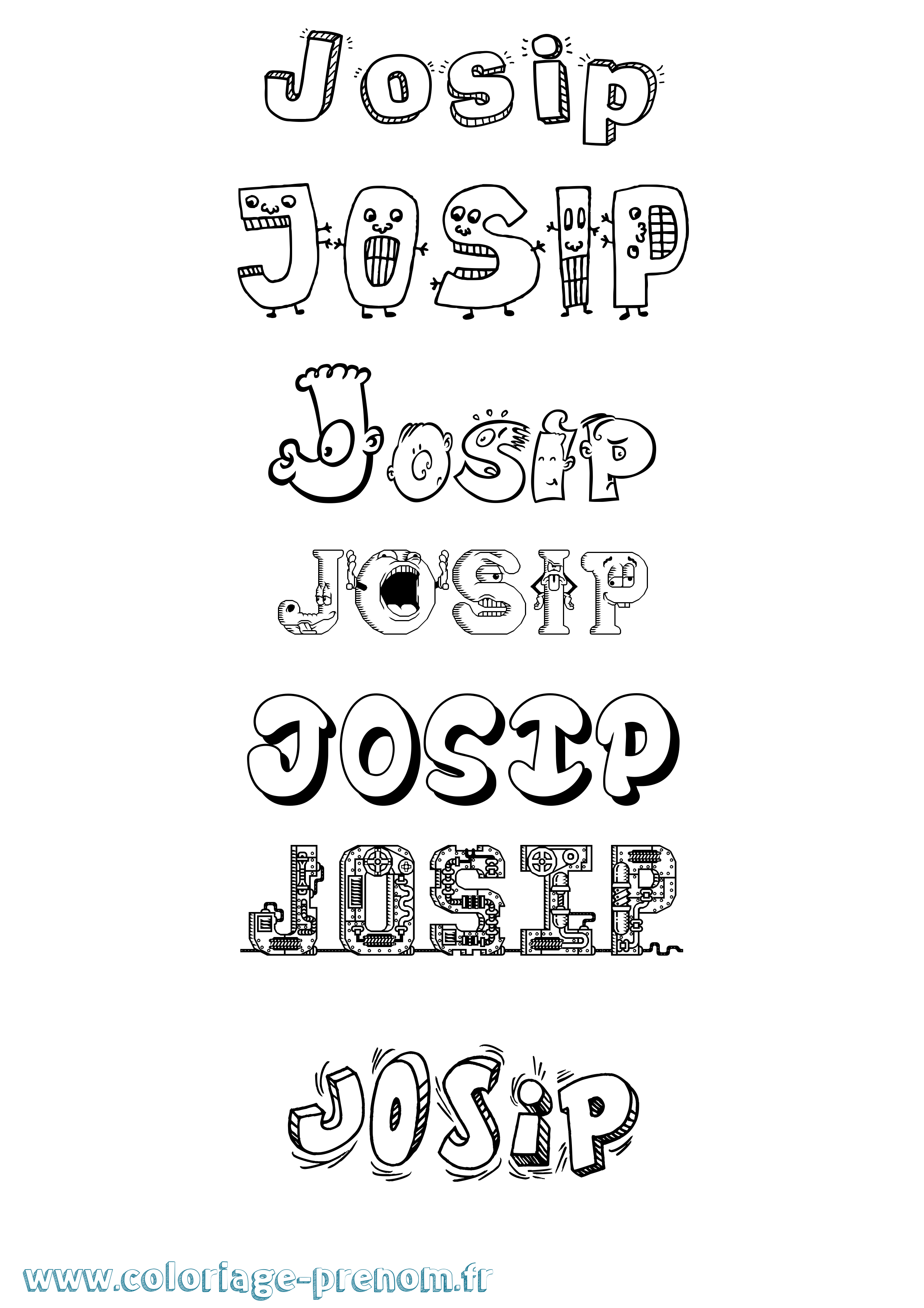 Coloriage Josip Fun Coloriage prénom Josip Fun