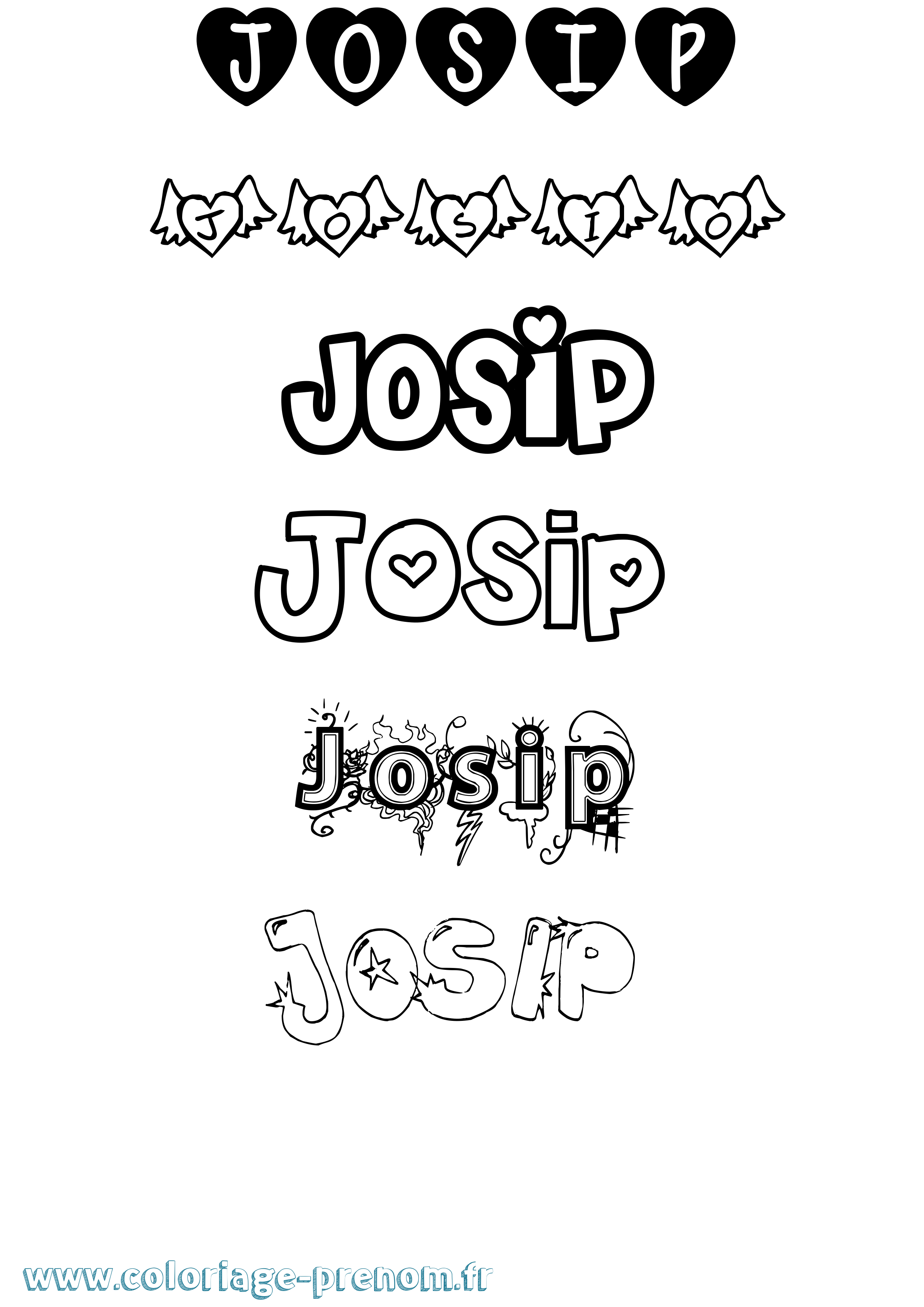 Coloriage Josip Girly Coloriage prénom Josip Girly