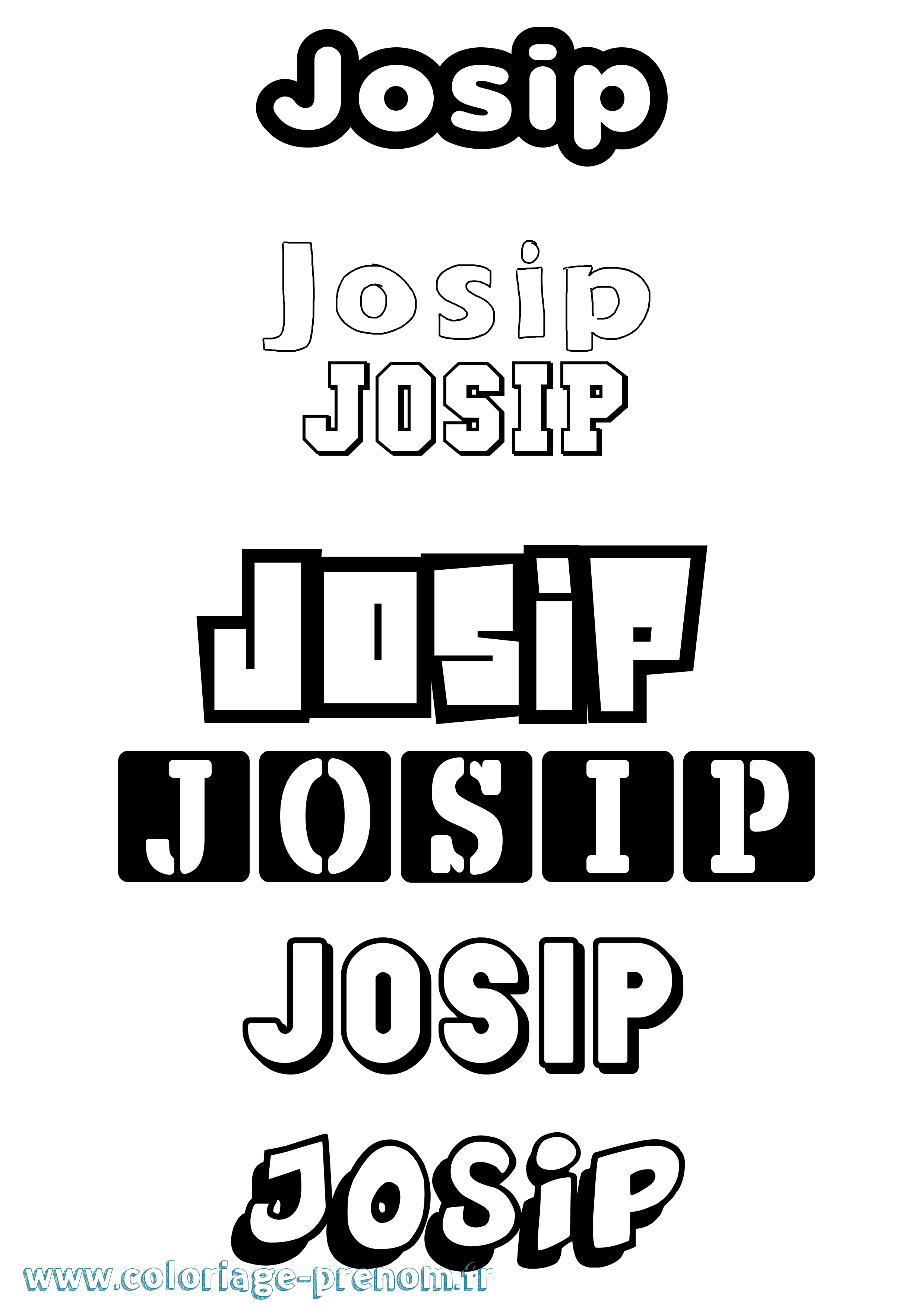 Coloriage Josip Simple Coloriage prénom Josip Simple