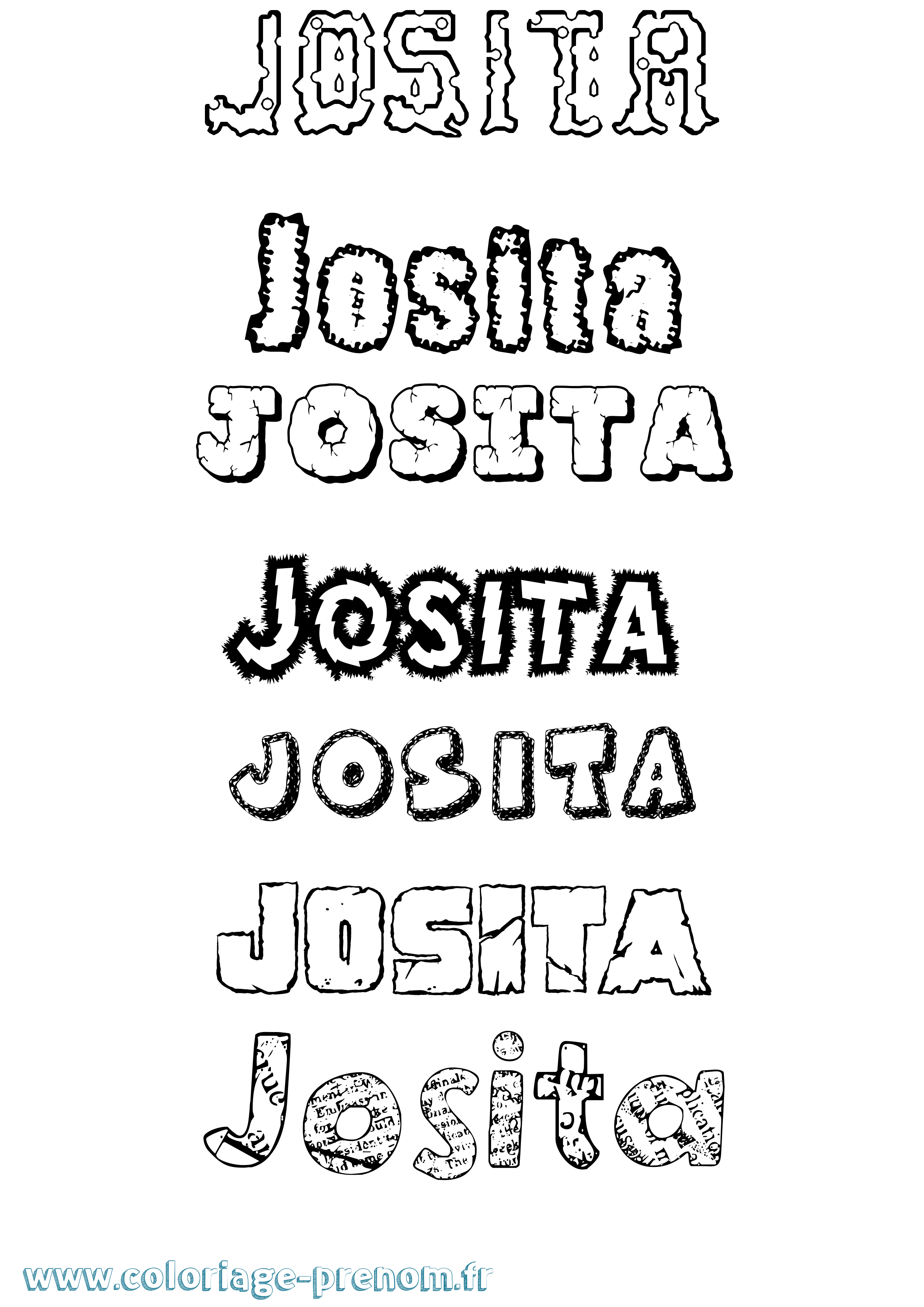 Coloriage Josita Destructuré Coloriage prénom Josita Destructuré
