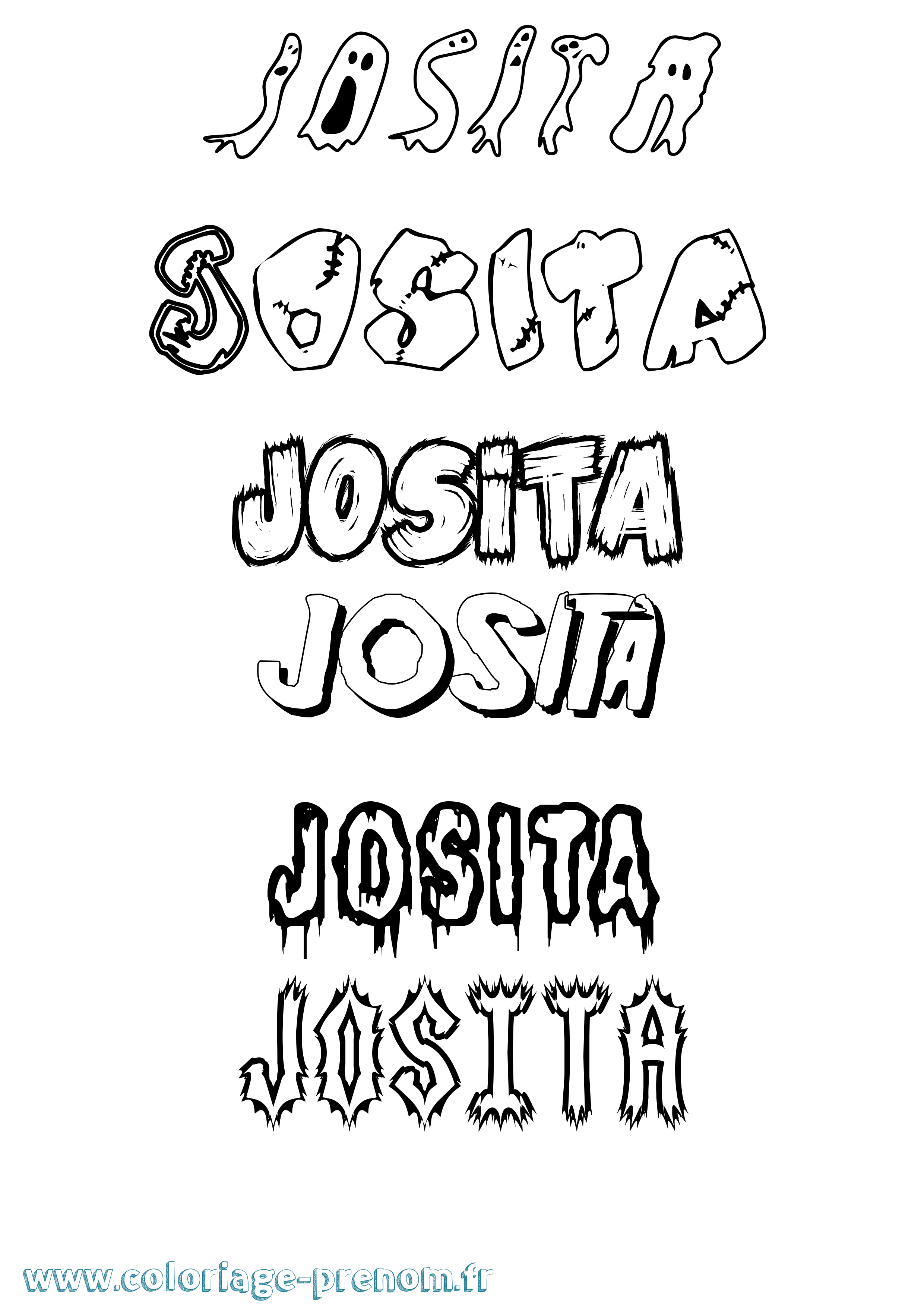 Coloriage Josita Frisson Coloriage prénom Josita Frisson