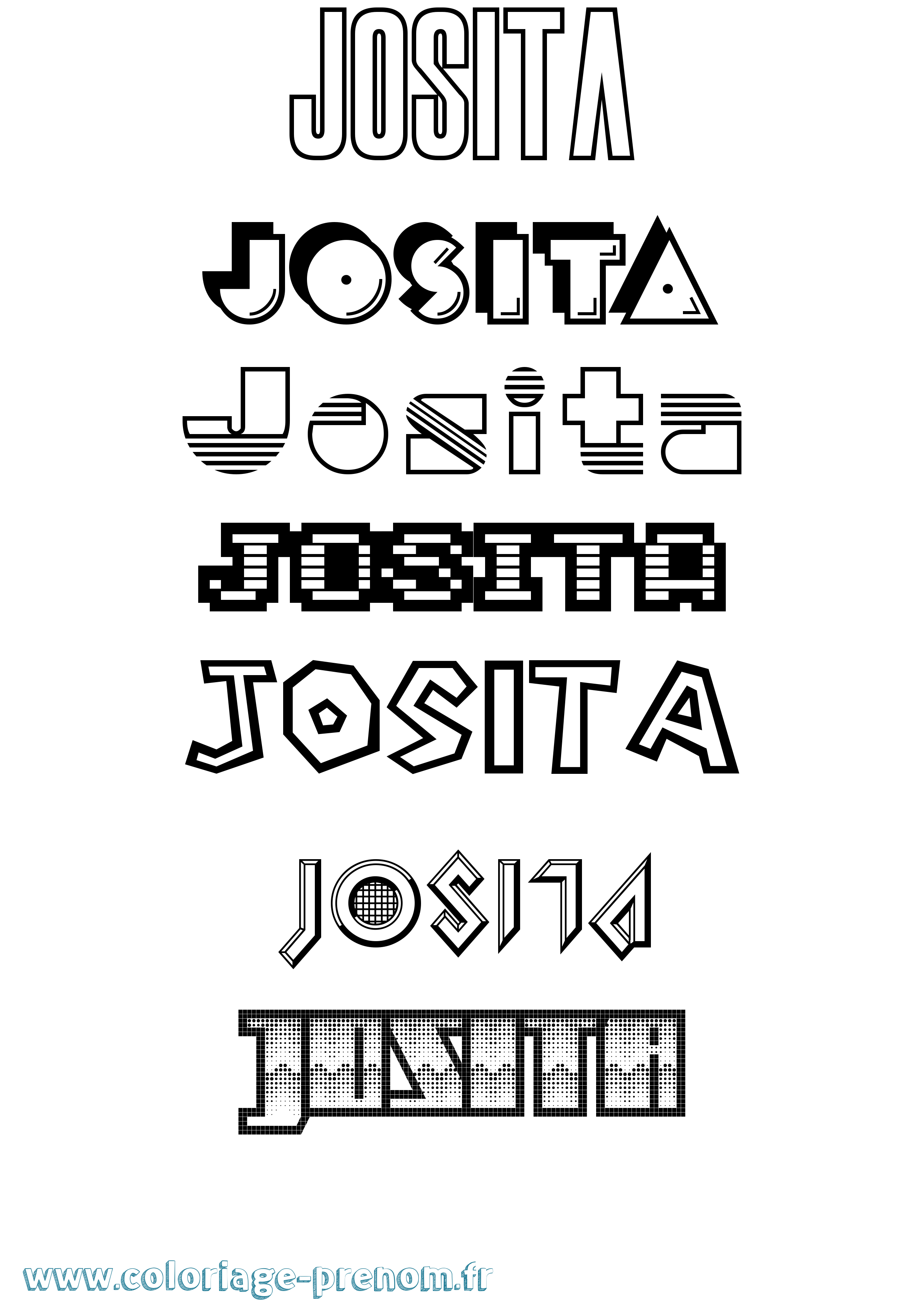 Coloriage Josita Jeux Vidéos Coloriage prénom Josita Jeux Vidéos