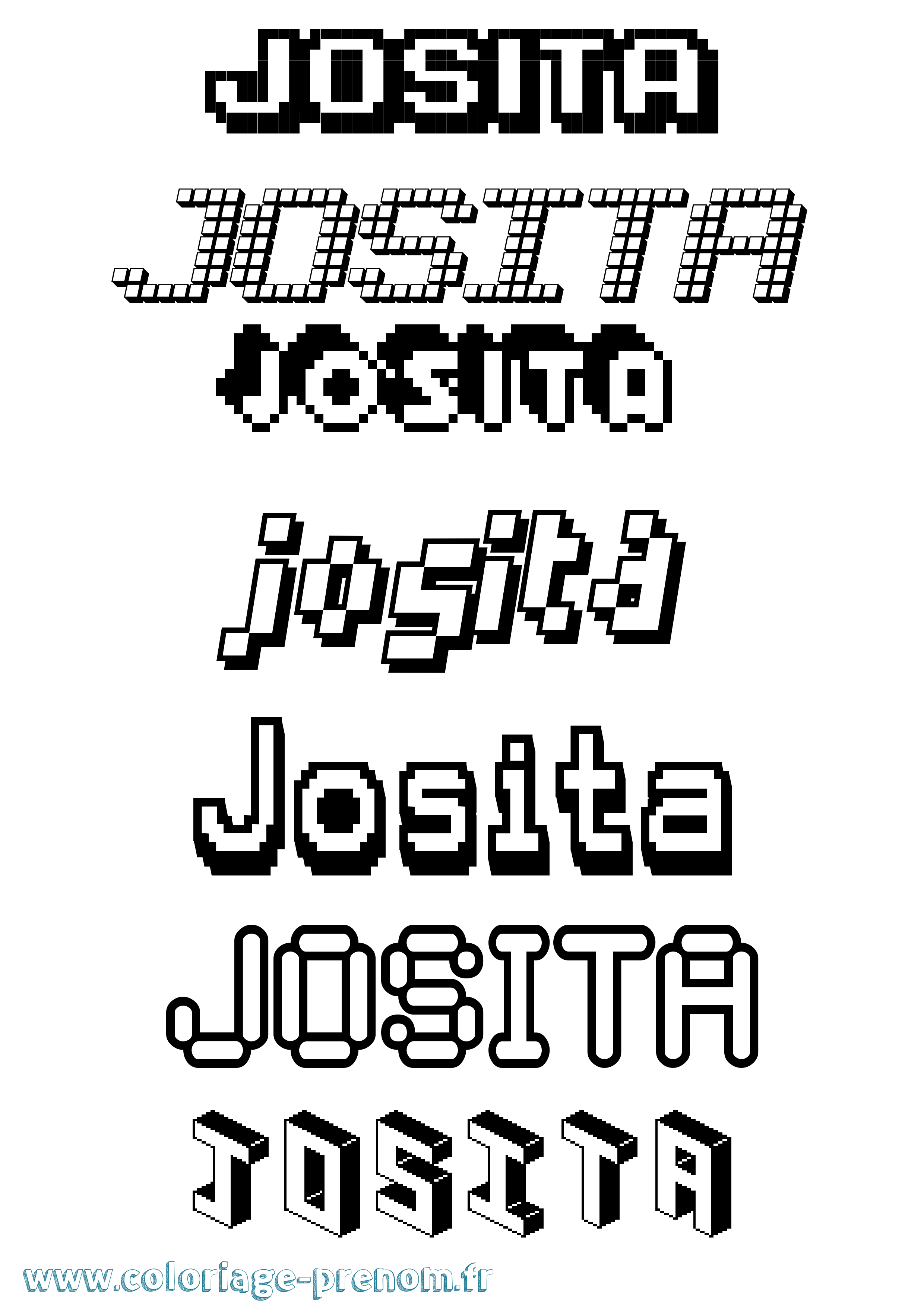 Coloriage Josita Pixel Coloriage prénom Josita Pixel