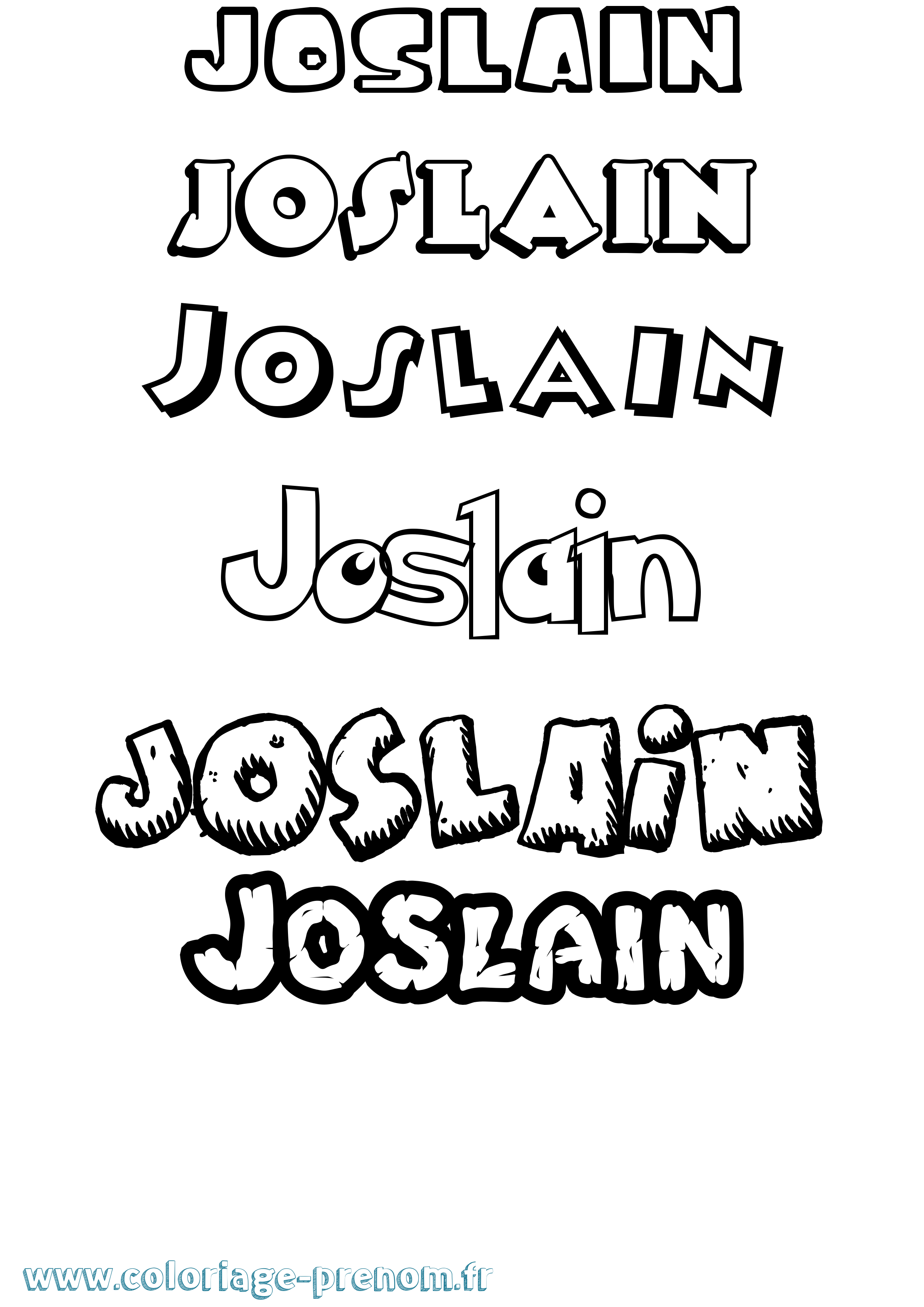 Coloriage Joslain Dessin Animé Coloriage prénom Joslain Dessin Animé