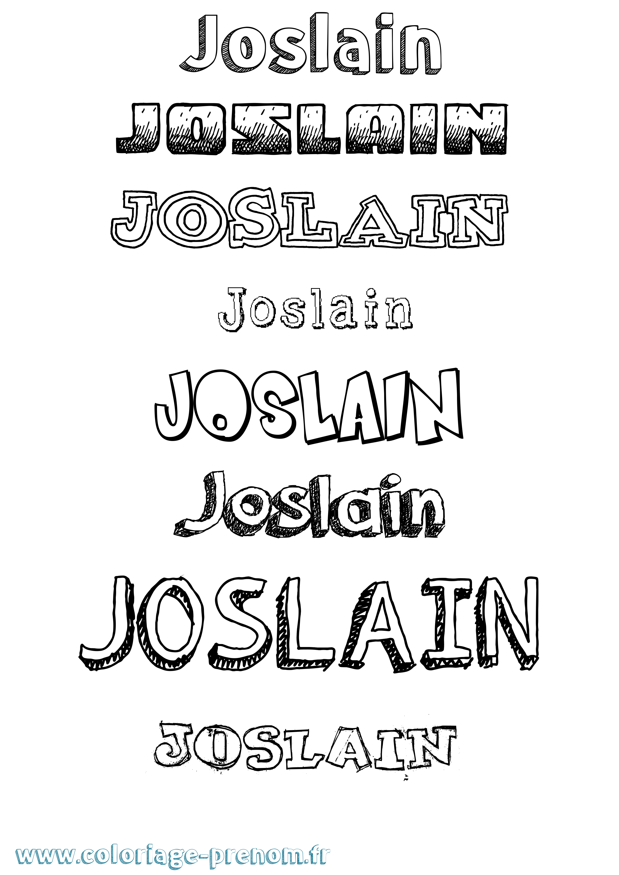 Coloriage Joslain Dessiné Coloriage prénom Joslain Dessiné