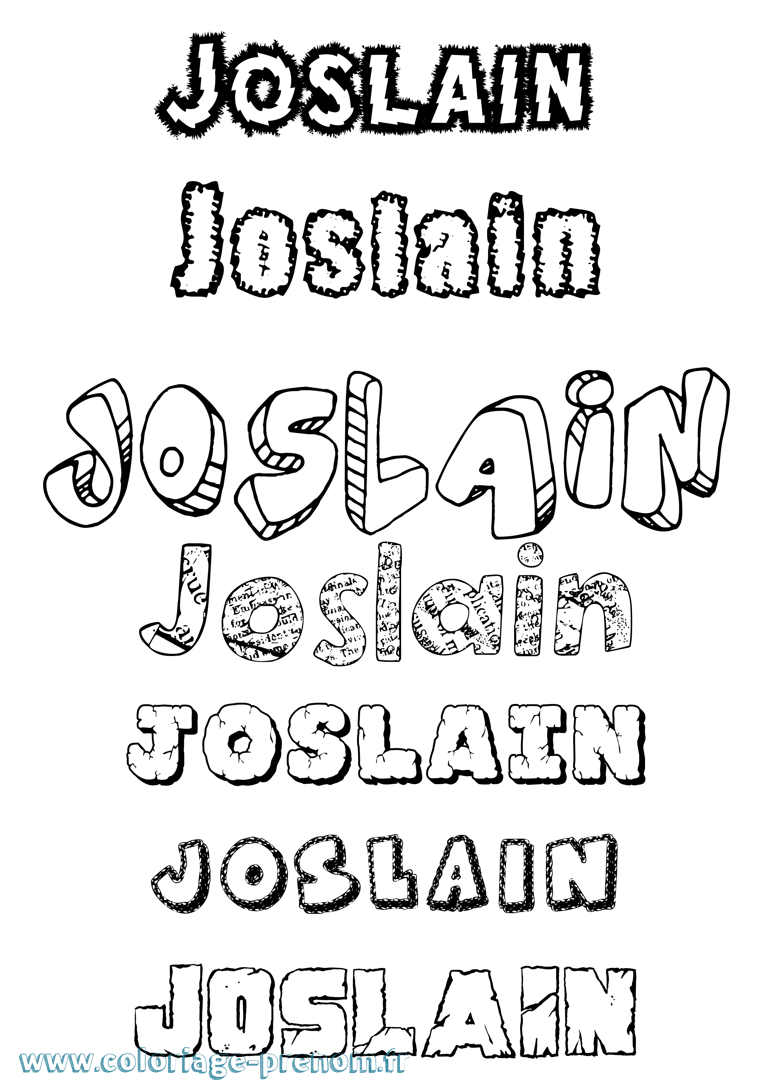 Coloriage Joslain Destructuré Coloriage prénom Joslain Destructuré