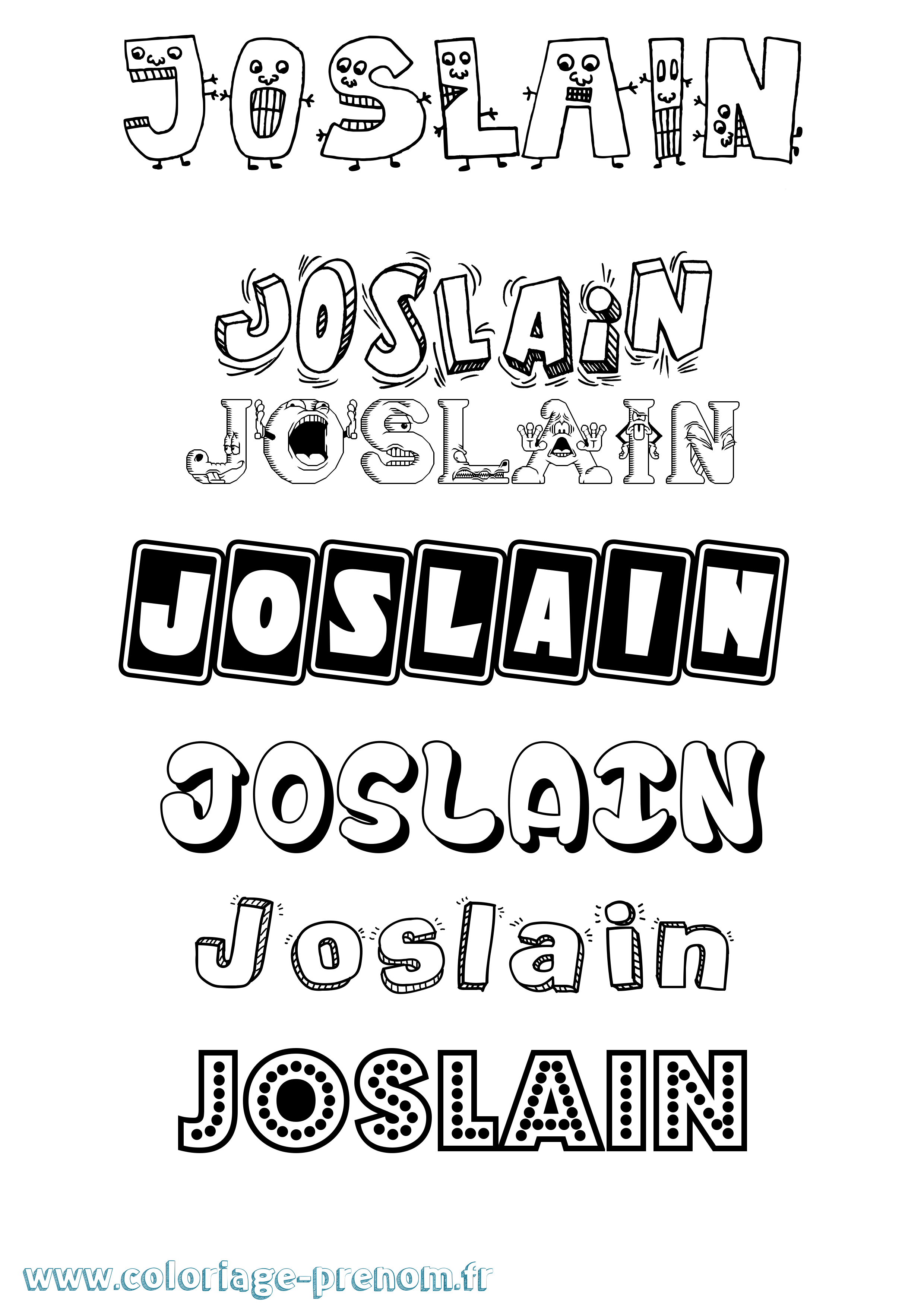Coloriage Joslain Fun Coloriage prénom Joslain Fun