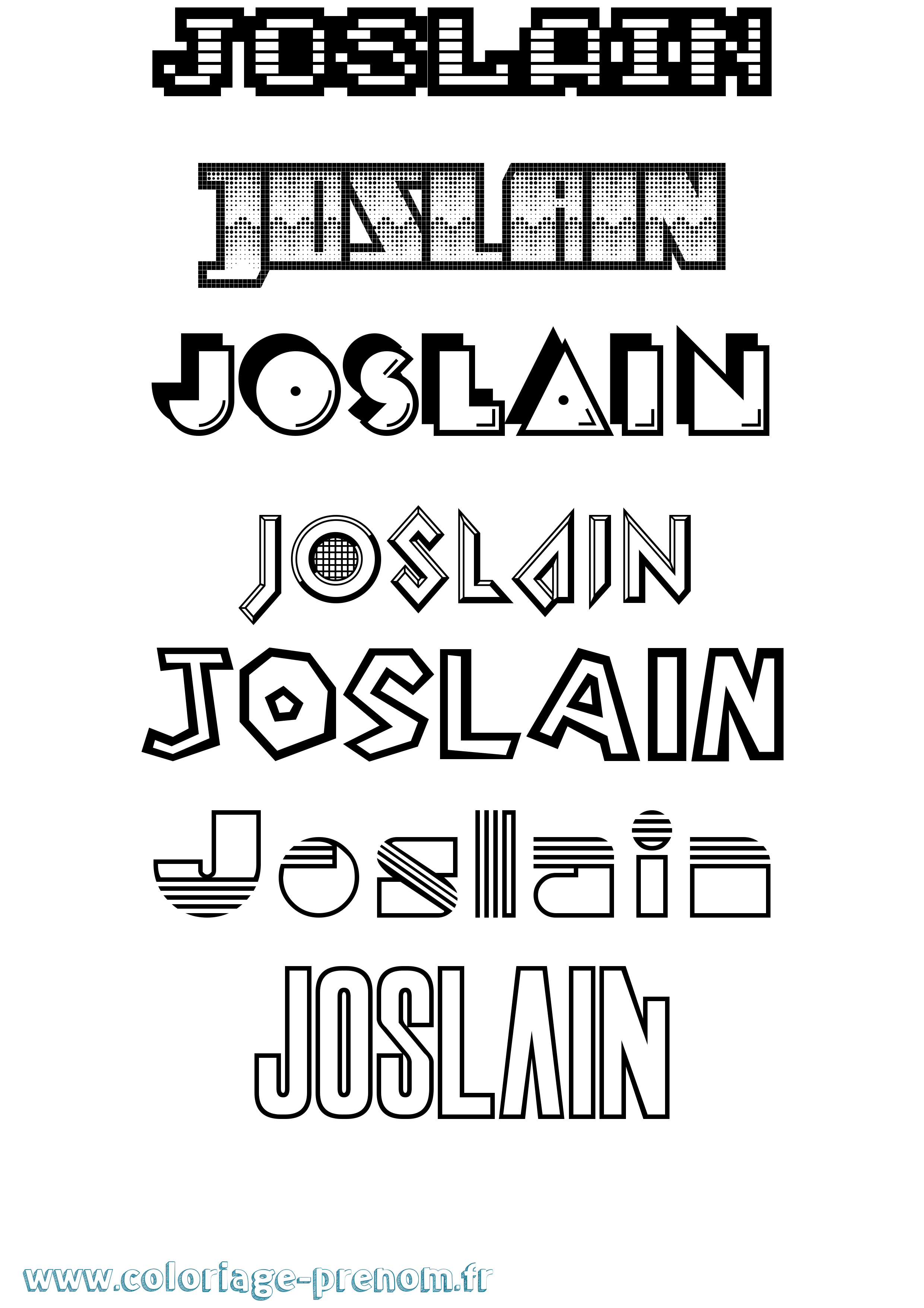 Coloriage Joslain Jeux Vidéos Coloriage prénom Joslain Jeux Vidéos