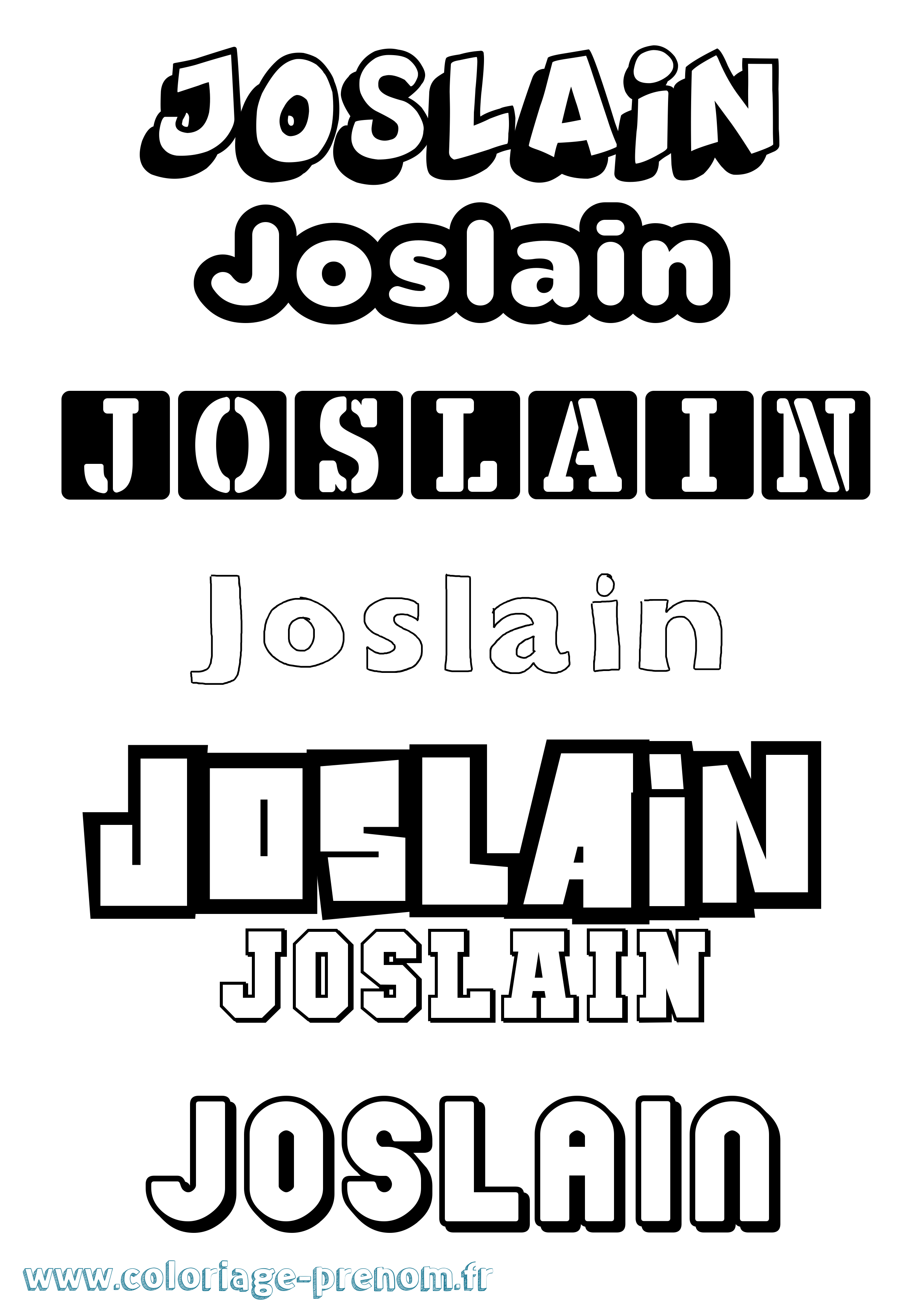 Coloriage Joslain Simple Coloriage prénom Joslain Simple